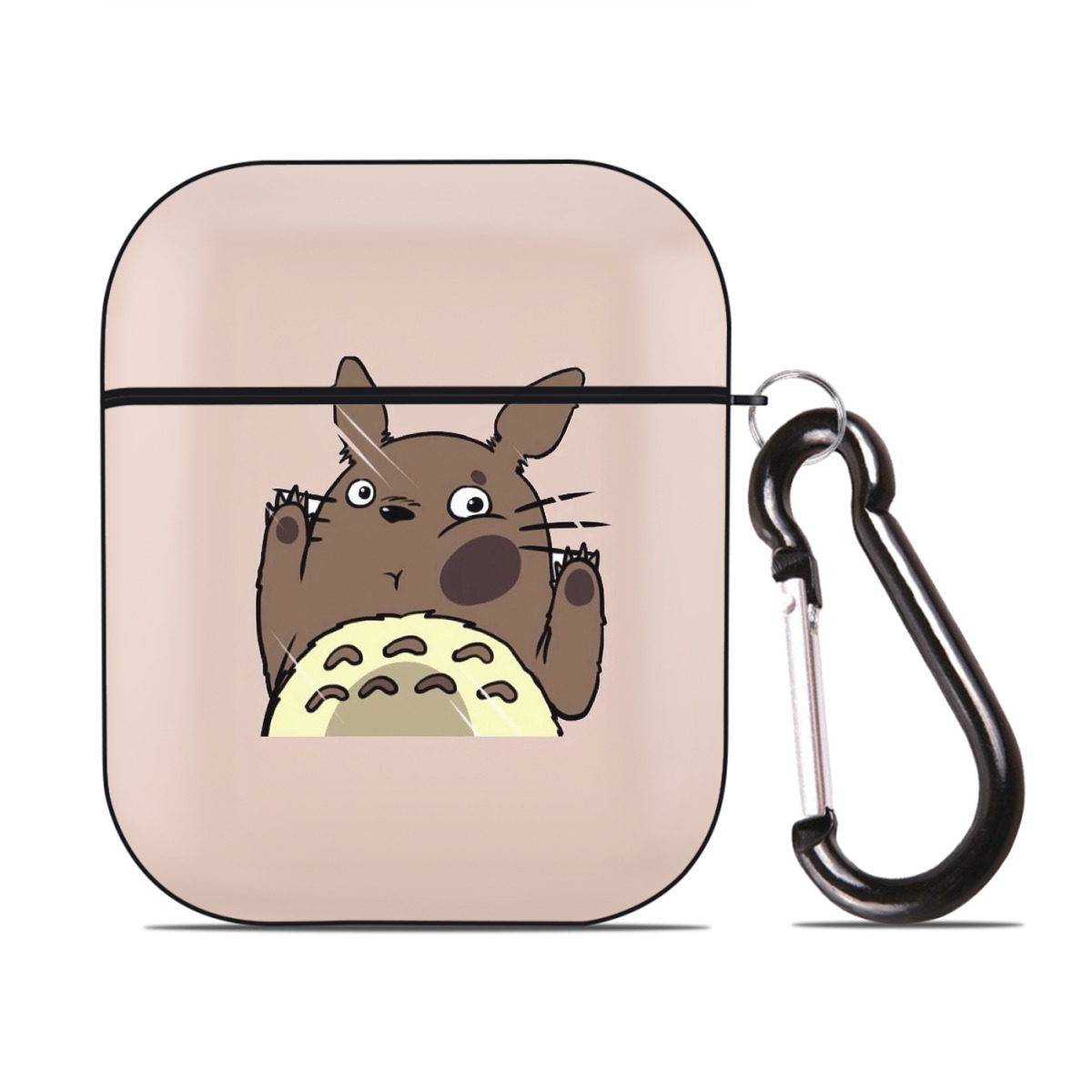 （画像用） となりのトトロ 草壁メイ 草壁サツキ My Neighbor Totoro Satsuki Kusakabe Mei Kusakabe AirPods 第2世代保護ケース ハードシェル ブラック 耐衝撃・防指紋・カラビナ付き