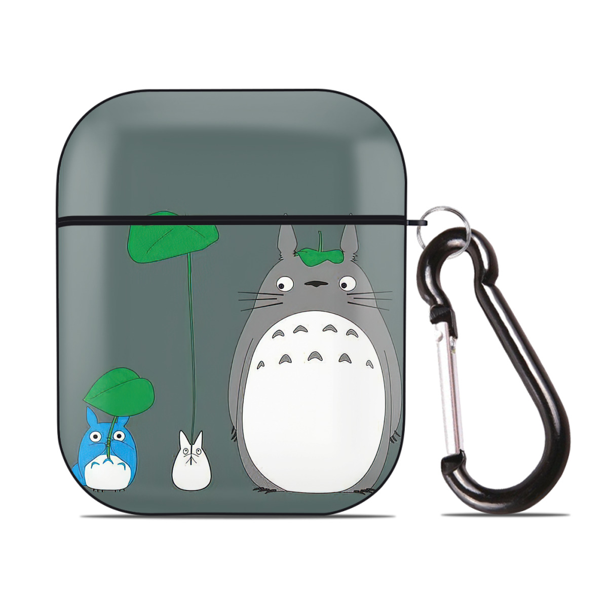 （画像用） となりのトトロ 草壁メイ 草壁サツキ My Neighbor Totoro Satsuki Kusakabe Mei Kusakabe AirPods 第2世代保護ケース ハードシェル ブラック 耐衝撃・防指紋・カラビナ付き