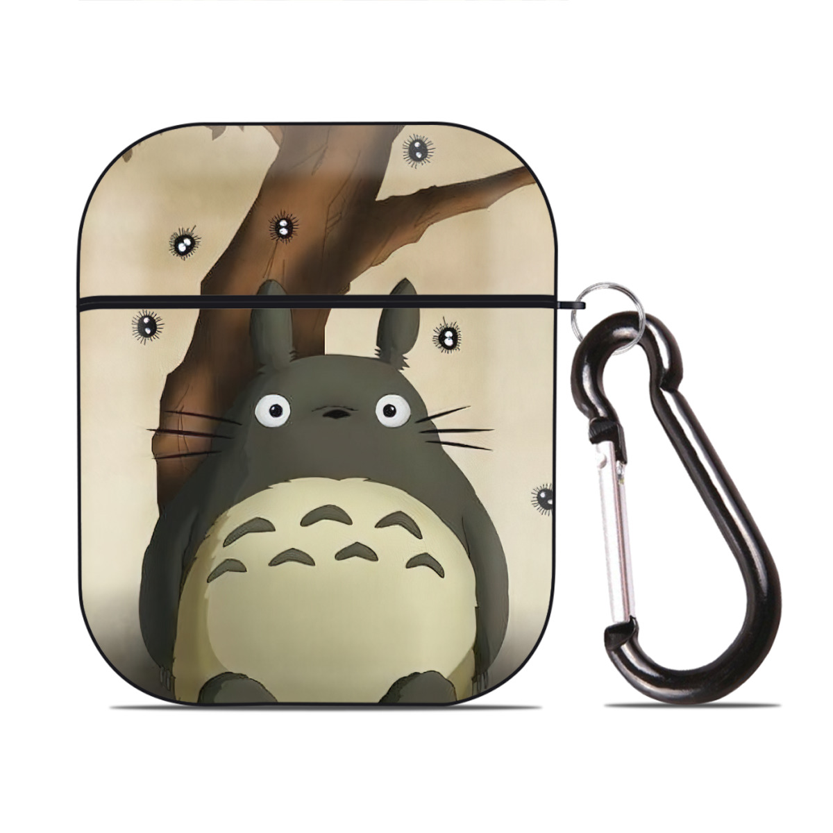 （画像用） となりのトトロ 草壁メイ 草壁サツキ My Neighbor Totoro Satsuki Kusakabe Mei Kusakabe AirPods 第2世代保護ケース ハードシェル ブラック 耐衝撃・防指紋・カラビナ付き