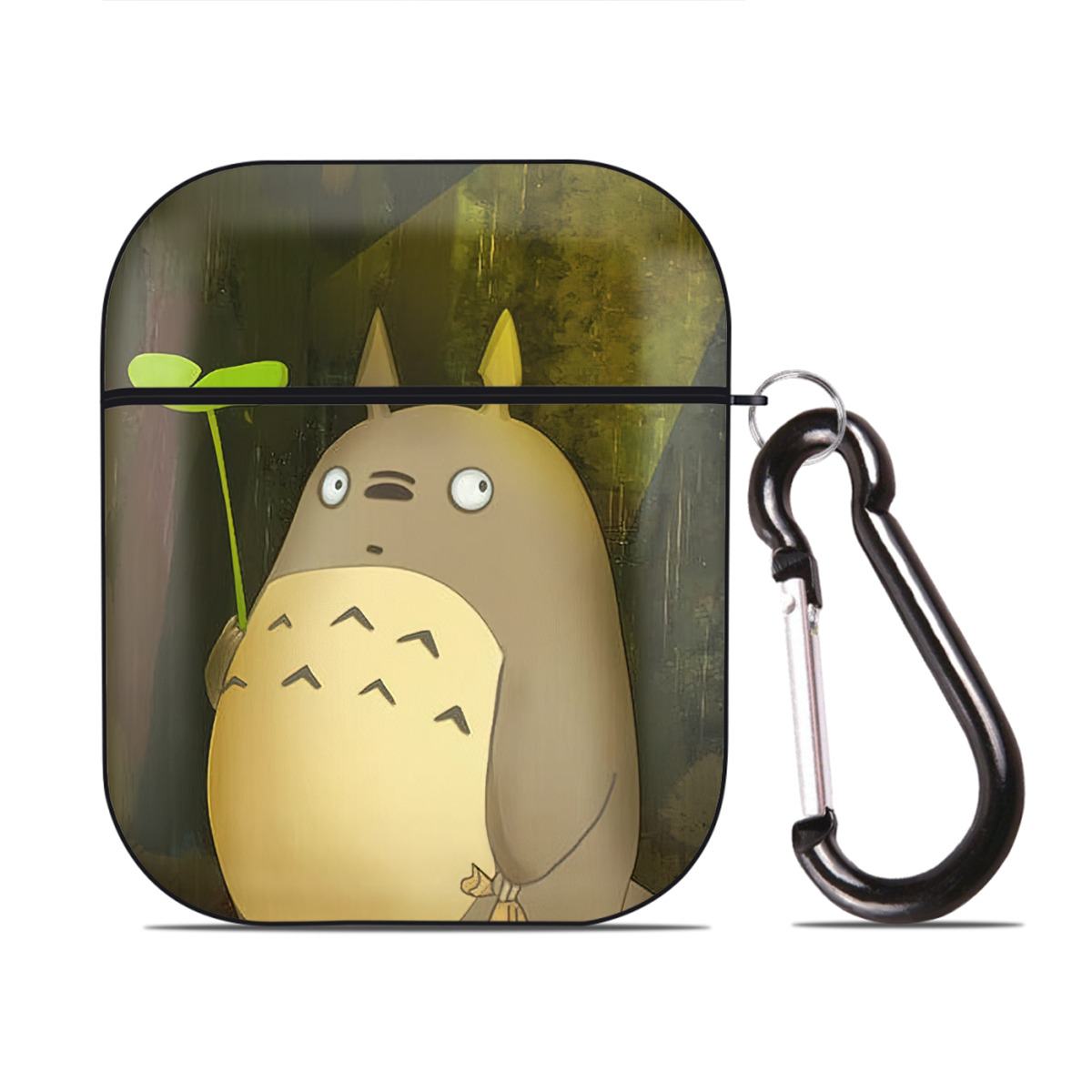 （画像用） となりのトトロ 草壁メイ 草壁サツキ My Neighbor Totoro Satsuki Kusakabe Mei Kusakabe AirPods 第2世代保護ケース ハードシェル ブラック 耐衝撃・防指紋・カラビナ付き