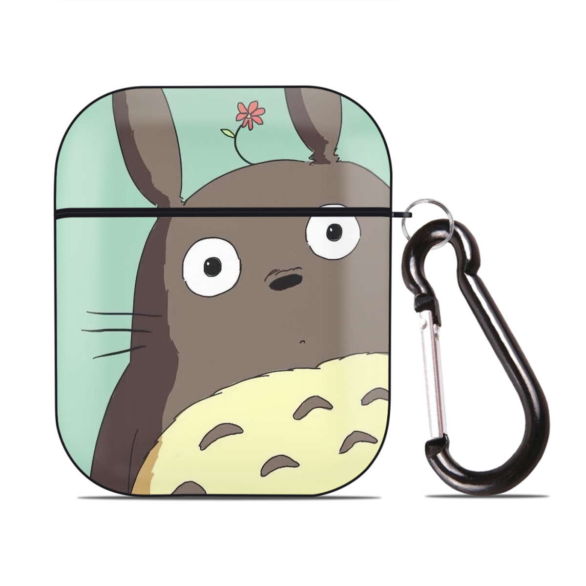 （画像用） となりのトトロ 草壁メイ 草壁サツキ My Neighbor Totoro Satsuki Kusakabe Mei Kusakabe AirPods 第2世代保護ケース ハードシェル ブラック 耐衝撃・防指紋・カラビナ付き