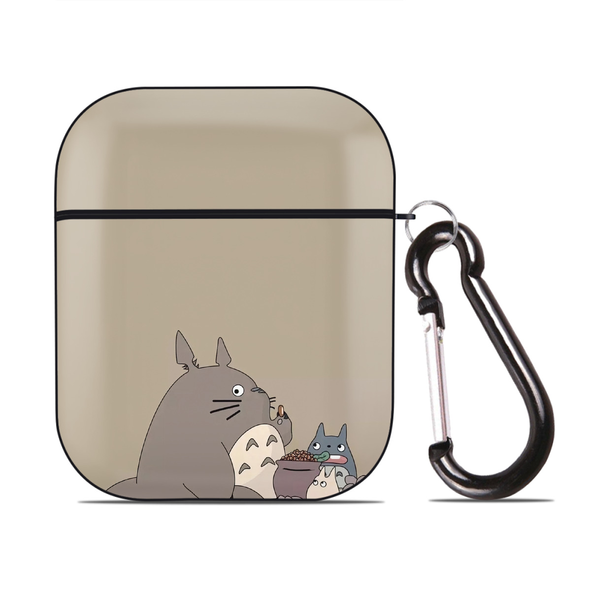 （画像用） となりのトトロ 草壁メイ 草壁サツキ My Neighbor Totoro Satsuki Kusakabe Mei Kusakabe AirPods 第2世代保護ケース ハードシェル ブラック 耐衝撃・防指紋・カラビナ付き