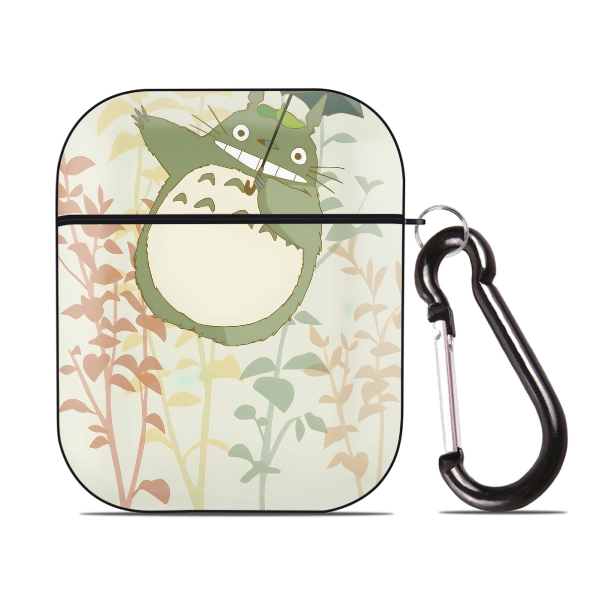 （画像用） となりのトトロ 草壁メイ 草壁サツキ My Neighbor Totoro Satsuki Kusakabe Mei Kusakabe AirPods 第2世代保護ケース ハードシェル ブラック 耐衝撃・防指紋・カラビナ付き