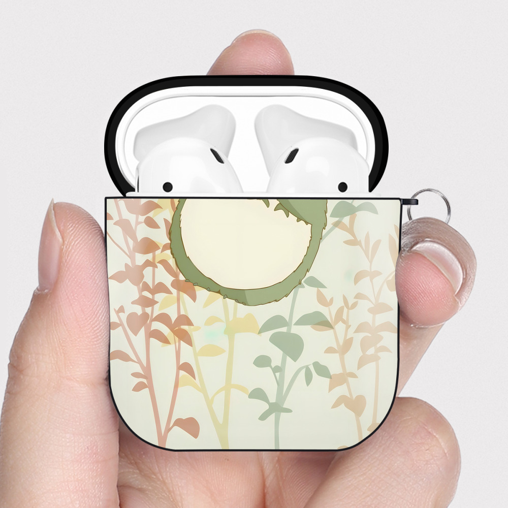 （画像用） となりのトトロ 草壁メイ 草壁サツキ My Neighbor Totoro Satsuki Kusakabe Mei Kusakabe AirPods 第2世代保護ケース ハードシェル ブラック 耐衝撃・防指紋・カラビナ付き