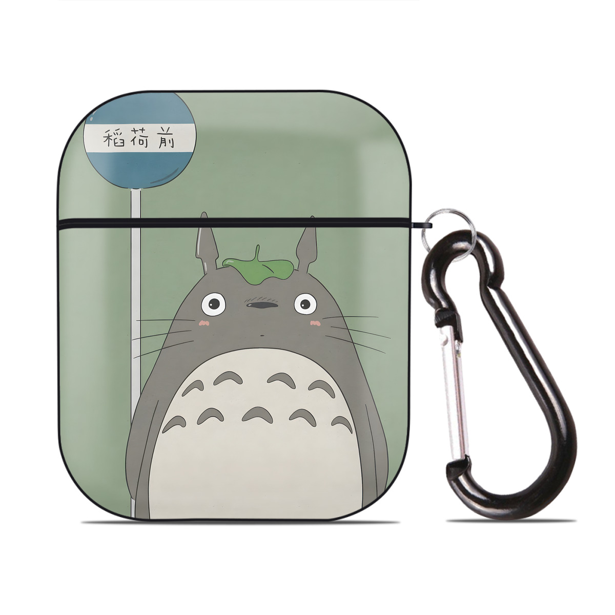 （画像用） となりのトトロ 草壁メイ 草壁サツキ My Neighbor Totoro Satsuki Kusakabe Mei Kusakabe AirPods 第2世代保護ケース ハードシェル ブラック 耐衝撃・防指紋・カラビナ付き