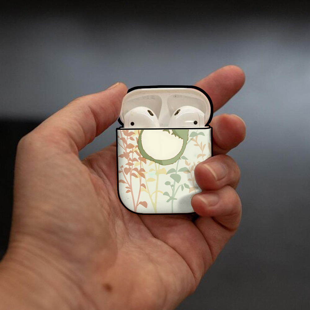 となりのトトロ 草壁メイ 草壁サツキ My Neighbor Totoro Satsuki Kusakabe Mei Kusakabe AirPods 第2世代保護ケース ハードシェル ブラック 耐衝撃・防指紋・カラビナ付き