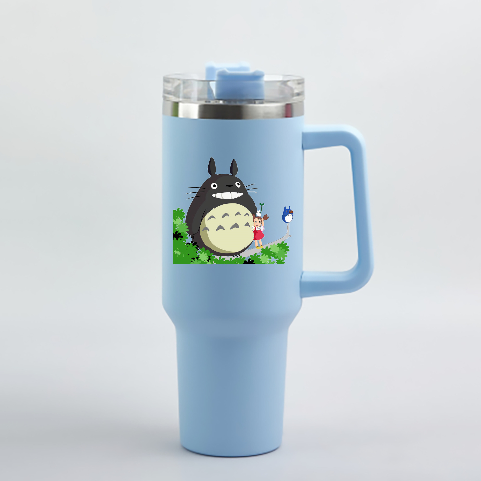 （画像用） となりのトトロ 草壁メイ 草壁サツキ My Neighbor Totoro Satsuki Kusakabe Mei Kusakabe 1200mL車用タンブラー - クリスタルステッカー（プラスチックストロー付き）