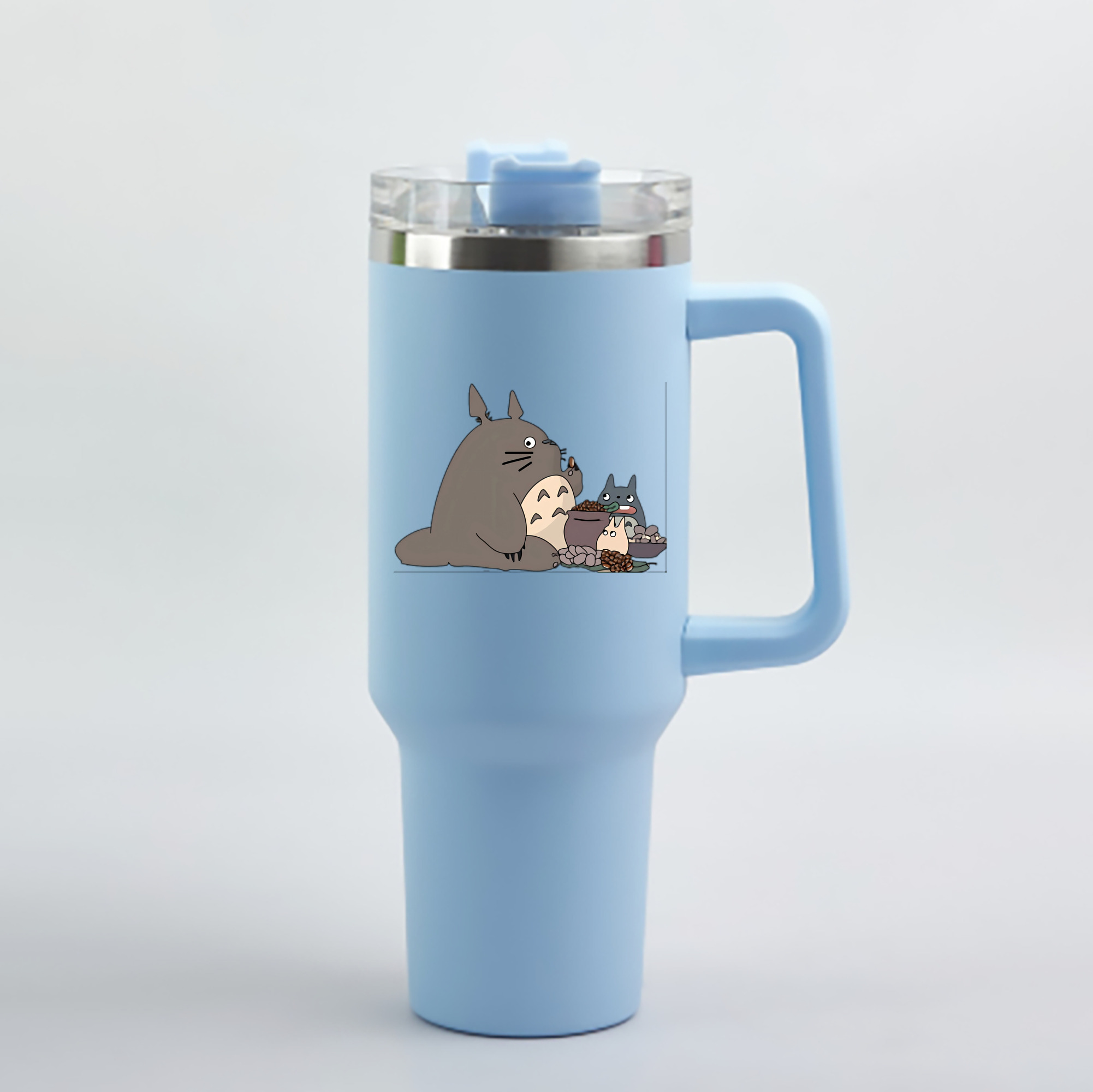 （画像用） となりのトトロ 草壁メイ 草壁サツキ My Neighbor Totoro Satsuki Kusakabe Mei Kusakabe 1200mL車用タンブラー - クリスタルステッカー（プラスチックストロー付き）