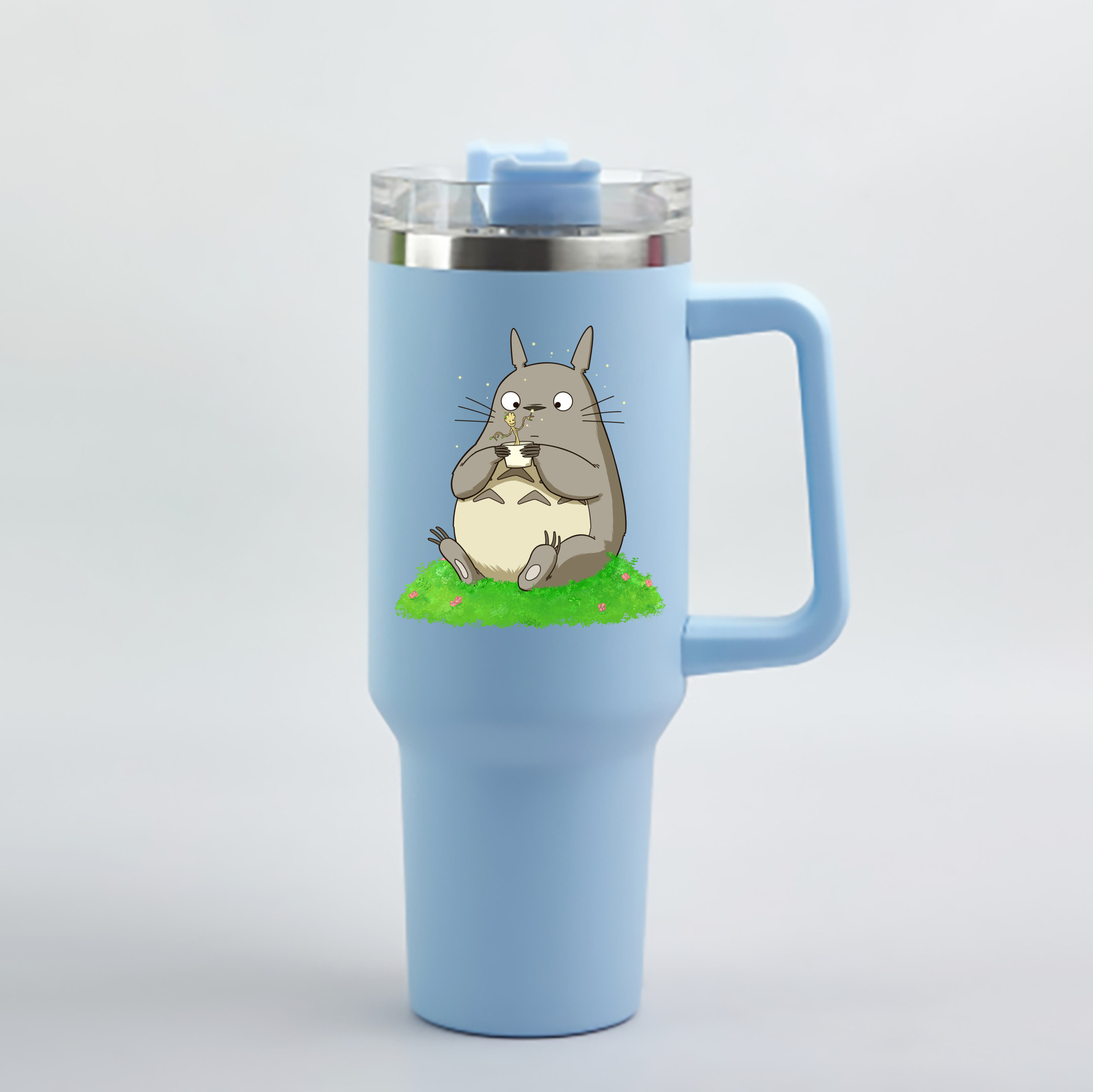 （画像用） となりのトトロ 草壁メイ 草壁サツキ My Neighbor Totoro Satsuki Kusakabe Mei Kusakabe 1200mL車用タンブラー - クリスタルステッカー（プラスチックストロー付き）