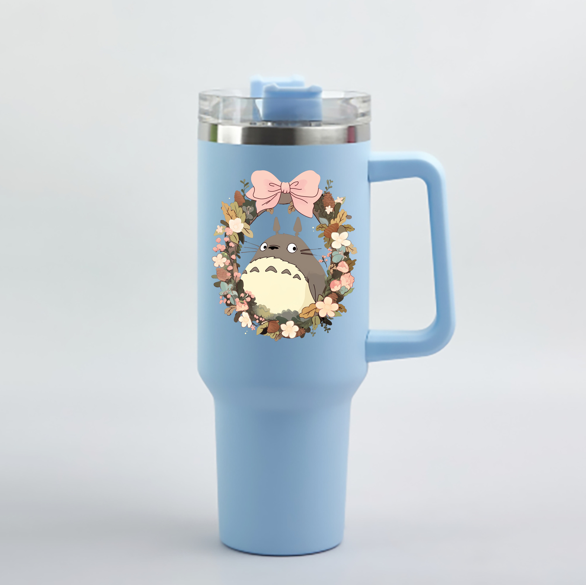 （画像用） となりのトトロ 草壁メイ 草壁サツキ My Neighbor Totoro Satsuki Kusakabe Mei Kusakabe 1200mL車用タンブラー - クリスタルステッカー（プラスチックストロー付き）