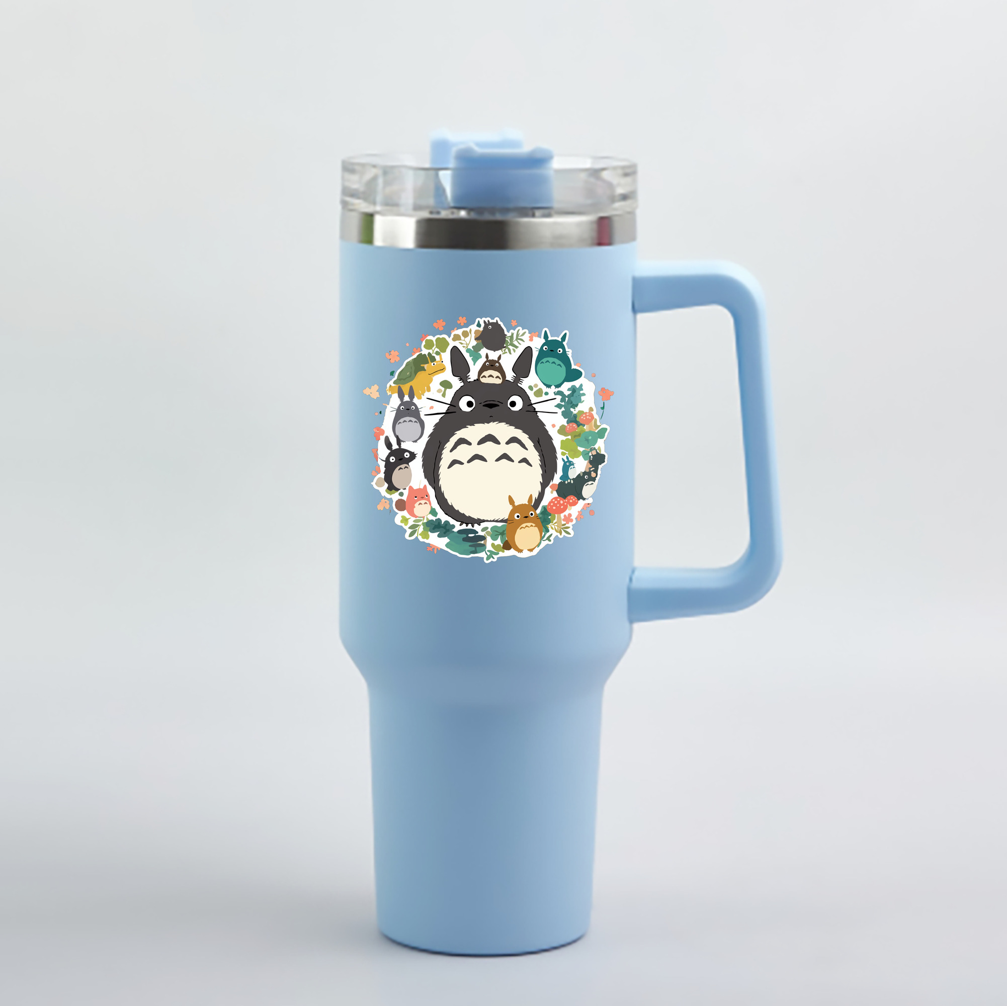 （画像用） となりのトトロ 草壁メイ 草壁サツキ My Neighbor Totoro Satsuki Kusakabe Mei Kusakabe 1200mL車用タンブラー - クリスタルステッカー（プラスチックストロー付き）