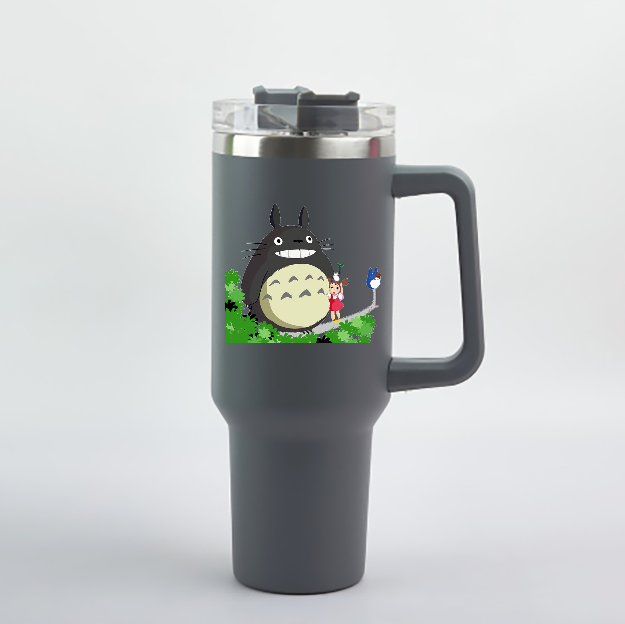 （画像用） となりのトトロ 草壁メイ 草壁サツキ My Neighbor Totoro Satsuki Kusakabe Mei Kusakabe 1200mL車用タンブラー - クリスタルステッカー（プラスチックストロー付き）