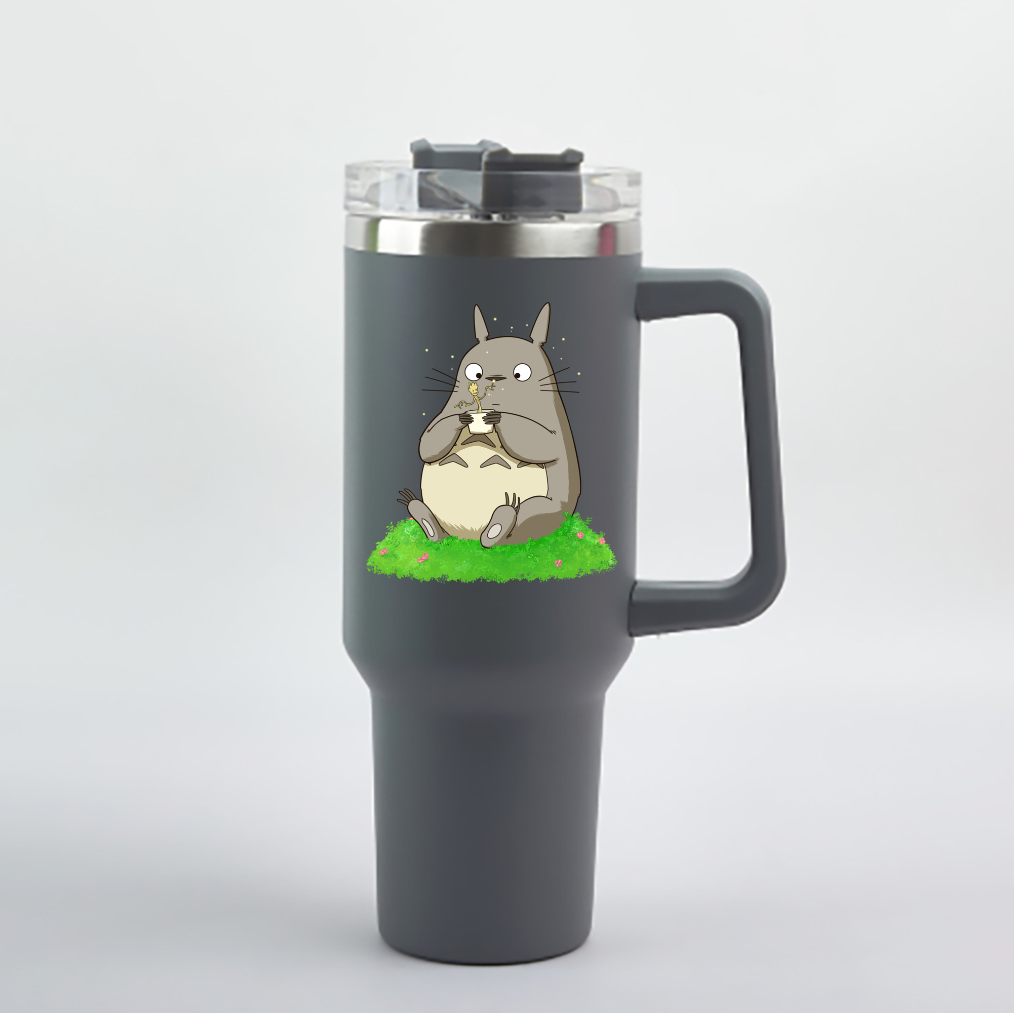 （画像用） となりのトトロ 草壁メイ 草壁サツキ My Neighbor Totoro Satsuki Kusakabe Mei Kusakabe 1200mL車用タンブラー - クリスタルステッカー（プラスチックストロー付き）