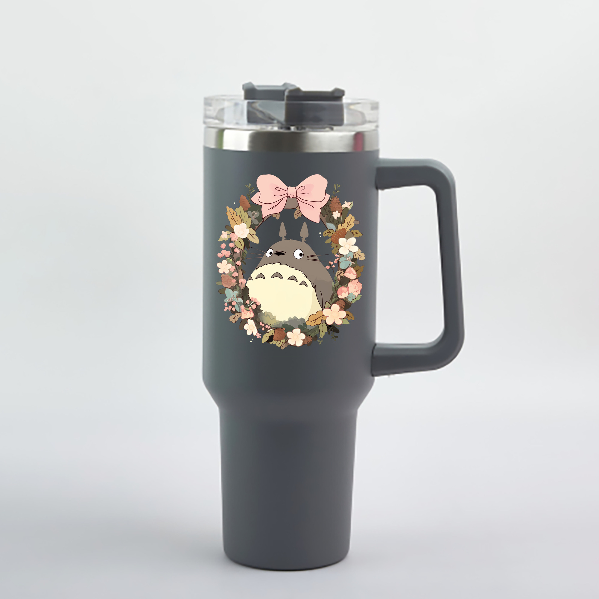 （画像用） となりのトトロ 草壁メイ 草壁サツキ My Neighbor Totoro Satsuki Kusakabe Mei Kusakabe 1200mL車用タンブラー - クリスタルステッカー（プラスチックストロー付き）