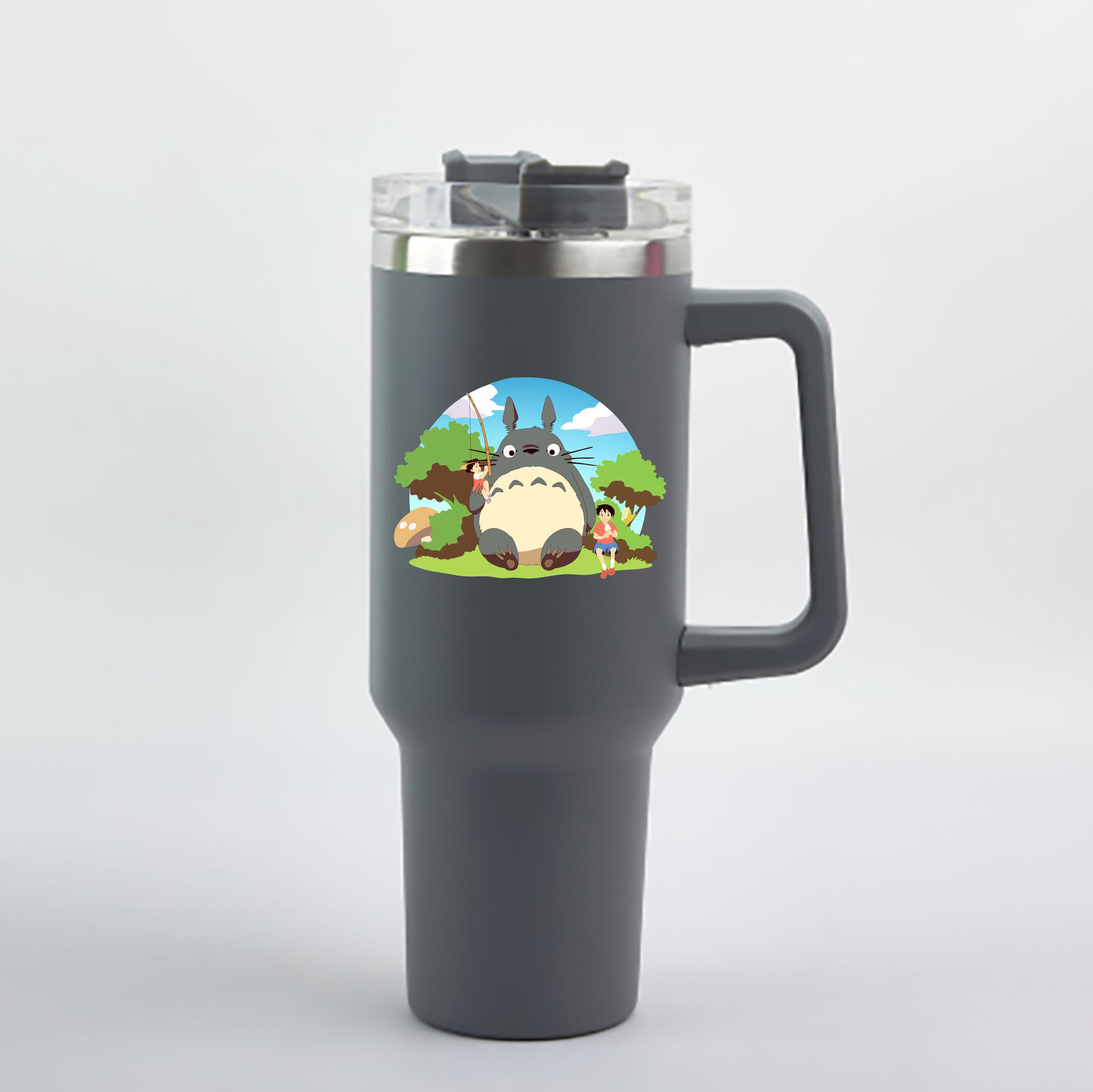 （画像用） となりのトトロ 草壁メイ 草壁サツキ My Neighbor Totoro Satsuki Kusakabe Mei Kusakabe 1200mL車用タンブラー - クリスタルステッカー（プラスチックストロー付き）