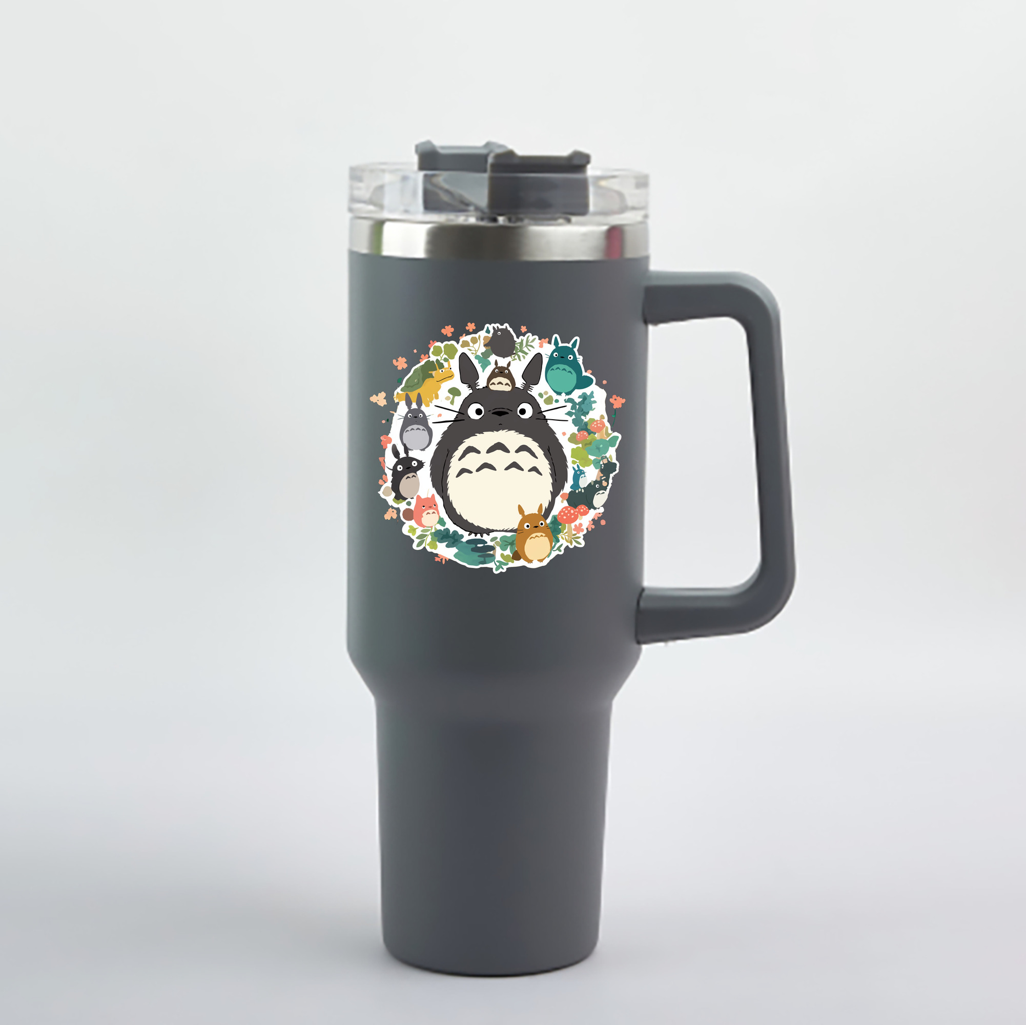 （画像用） となりのトトロ 草壁メイ 草壁サツキ My Neighbor Totoro Satsuki Kusakabe Mei Kusakabe 1200mL車用タンブラー - クリスタルステッカー（プラスチックストロー付き）