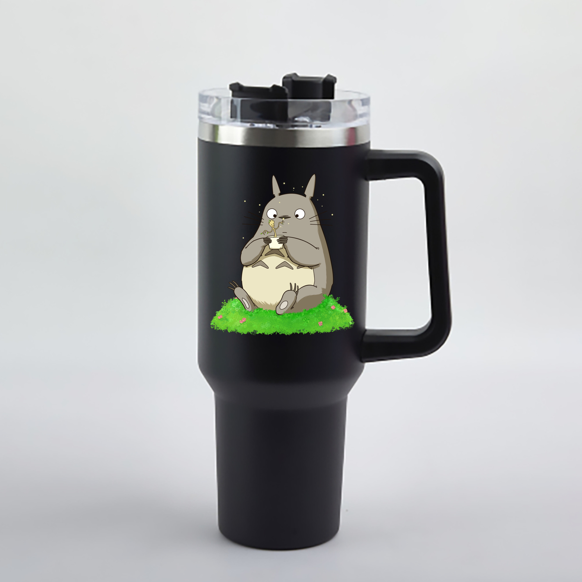 （画像用） となりのトトロ 草壁メイ 草壁サツキ My Neighbor Totoro Satsuki Kusakabe Mei Kusakabe 1200mL車用タンブラー - クリスタルステッカー（プラスチックストロー付き）