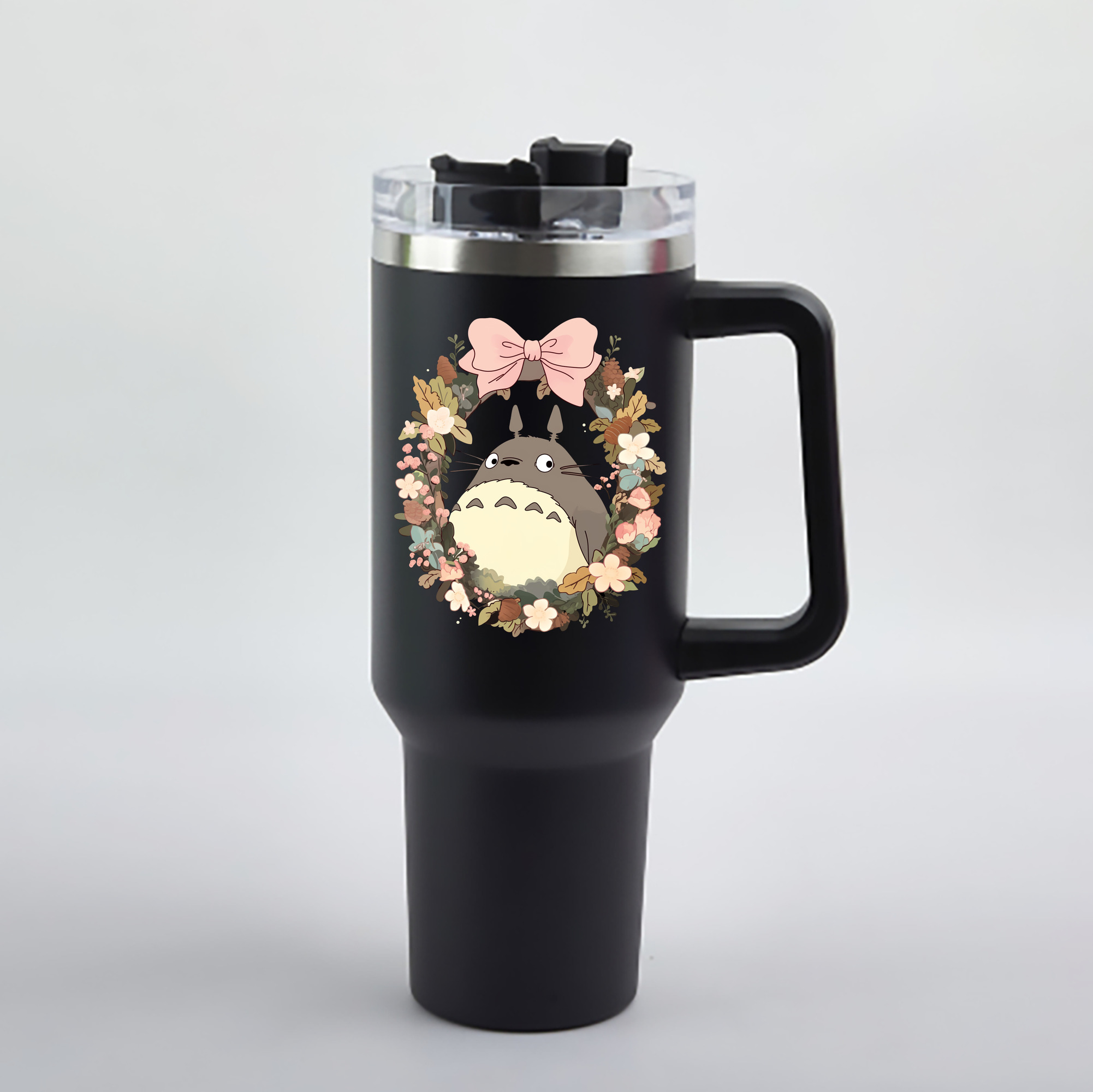 （画像用） となりのトトロ 草壁メイ 草壁サツキ My Neighbor Totoro Satsuki Kusakabe Mei Kusakabe 1200mL車用タンブラー - クリスタルステッカー（プラスチックストロー付き）