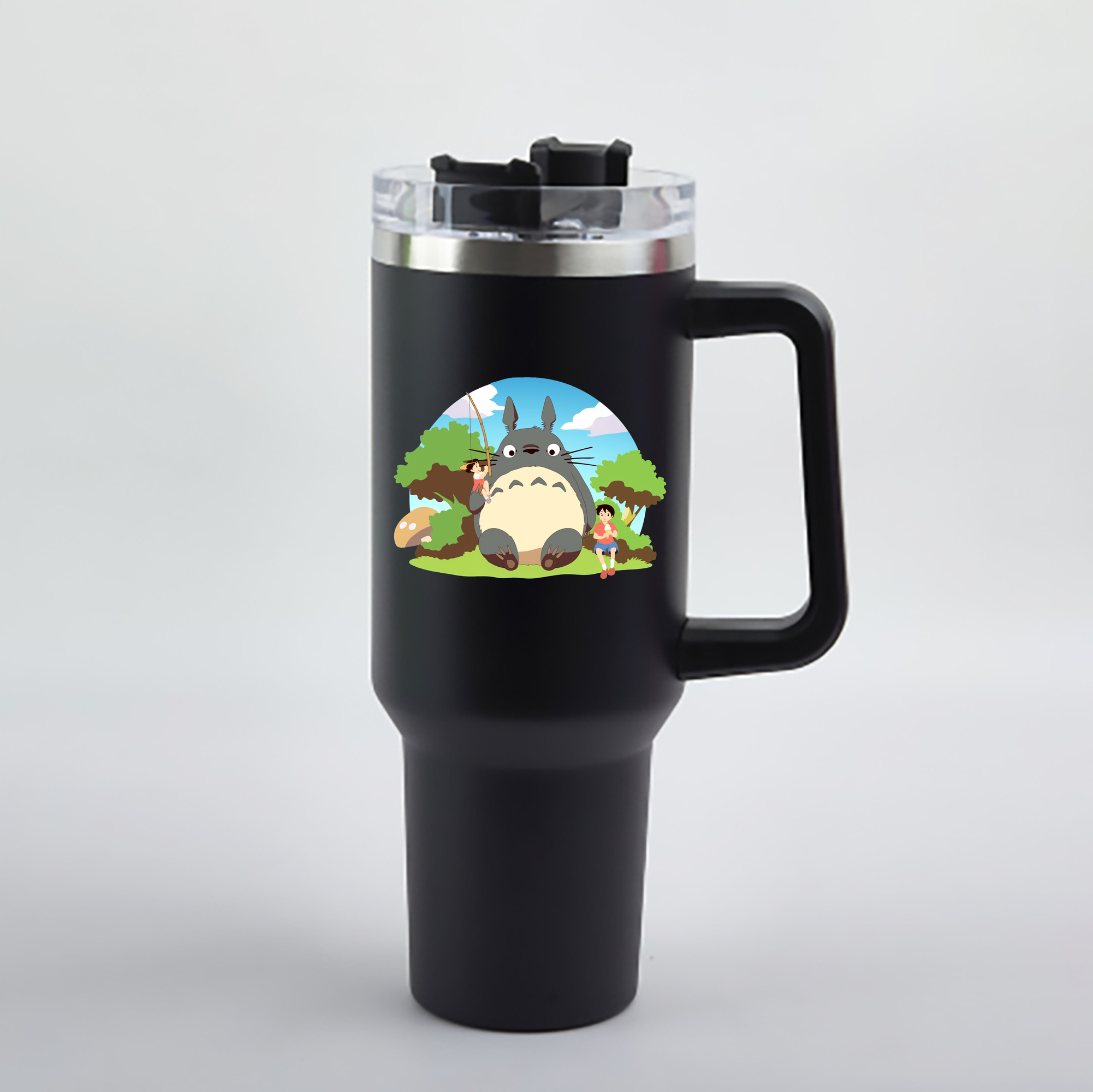 （画像用） となりのトトロ 草壁メイ 草壁サツキ My Neighbor Totoro Satsuki Kusakabe Mei Kusakabe 1200mL車用タンブラー - クリスタルステッカー（プラスチックストロー付き）