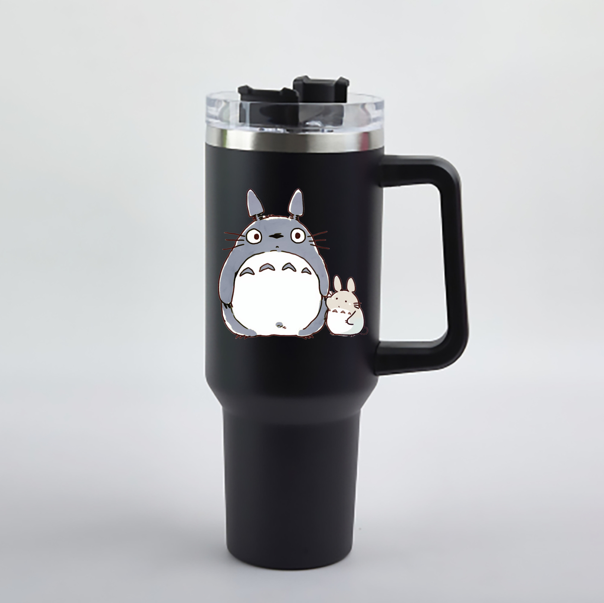 （画像用） となりのトトロ 草壁メイ 草壁サツキ My Neighbor Totoro Satsuki Kusakabe Mei Kusakabe 1200mL車用タンブラー - クリスタルステッカー（プラスチックストロー付き）