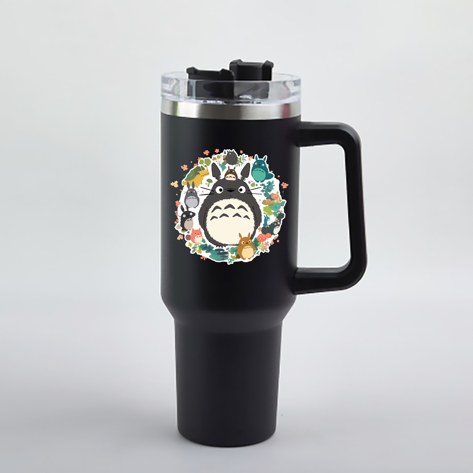 （画像用） となりのトトロ 草壁メイ 草壁サツキ My Neighbor Totoro Satsuki Kusakabe Mei Kusakabe 1200mL車用タンブラー - クリスタルステッカー（プラスチックストロー付き）