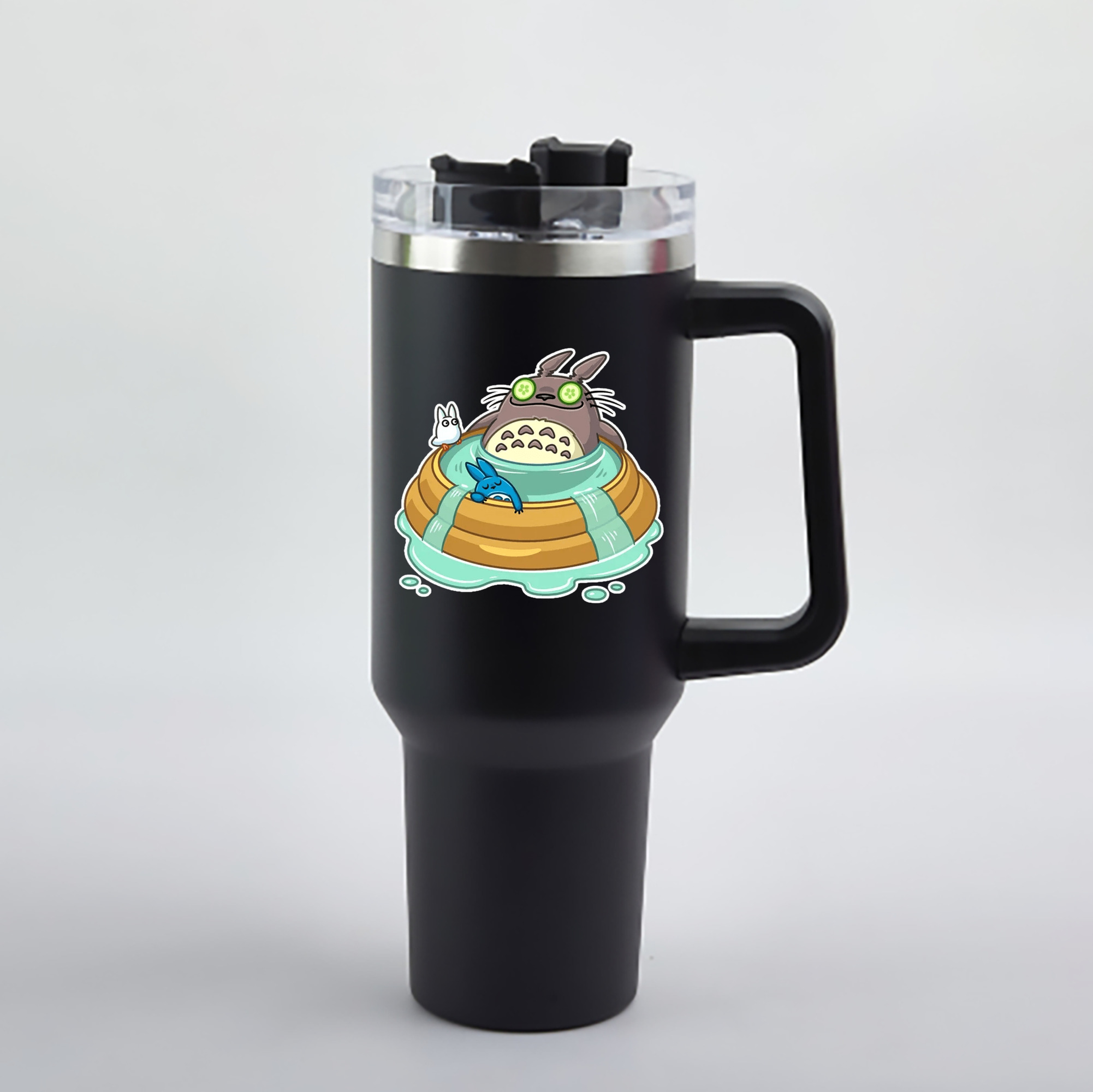 （画像用） となりのトトロ 草壁メイ 草壁サツキ My Neighbor Totoro Satsuki Kusakabe Mei Kusakabe 1200mL車用タンブラー - クリスタルステッカー（プラスチックストロー付き）
