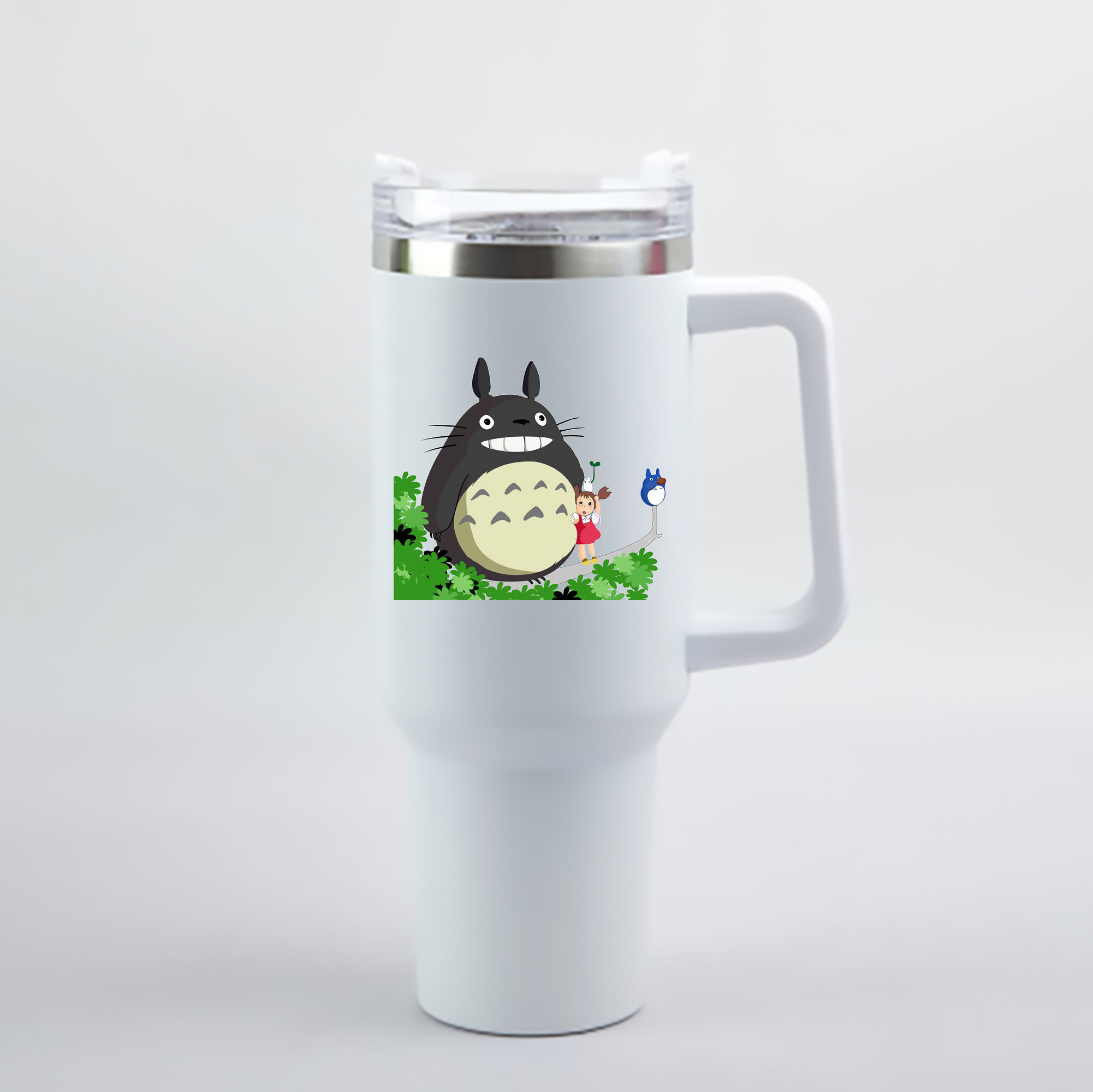 （画像用） となりのトトロ 草壁メイ 草壁サツキ My Neighbor Totoro Satsuki Kusakabe Mei Kusakabe 1200mL車用タンブラー - クリスタルステッカー（プラスチックストロー付き）