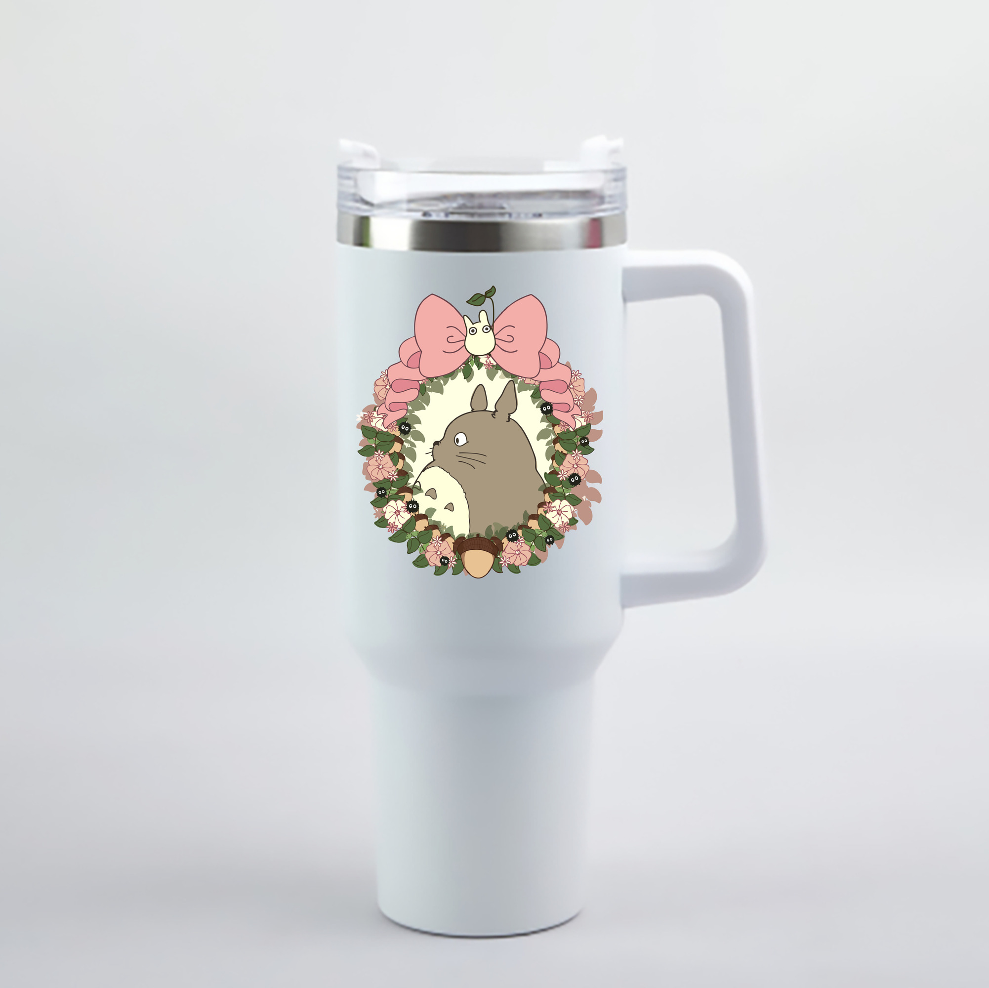 （画像用） となりのトトロ 草壁メイ 草壁サツキ My Neighbor Totoro Satsuki Kusakabe Mei Kusakabe 1200mL車用タンブラー - クリスタルステッカー（プラスチックストロー付き）