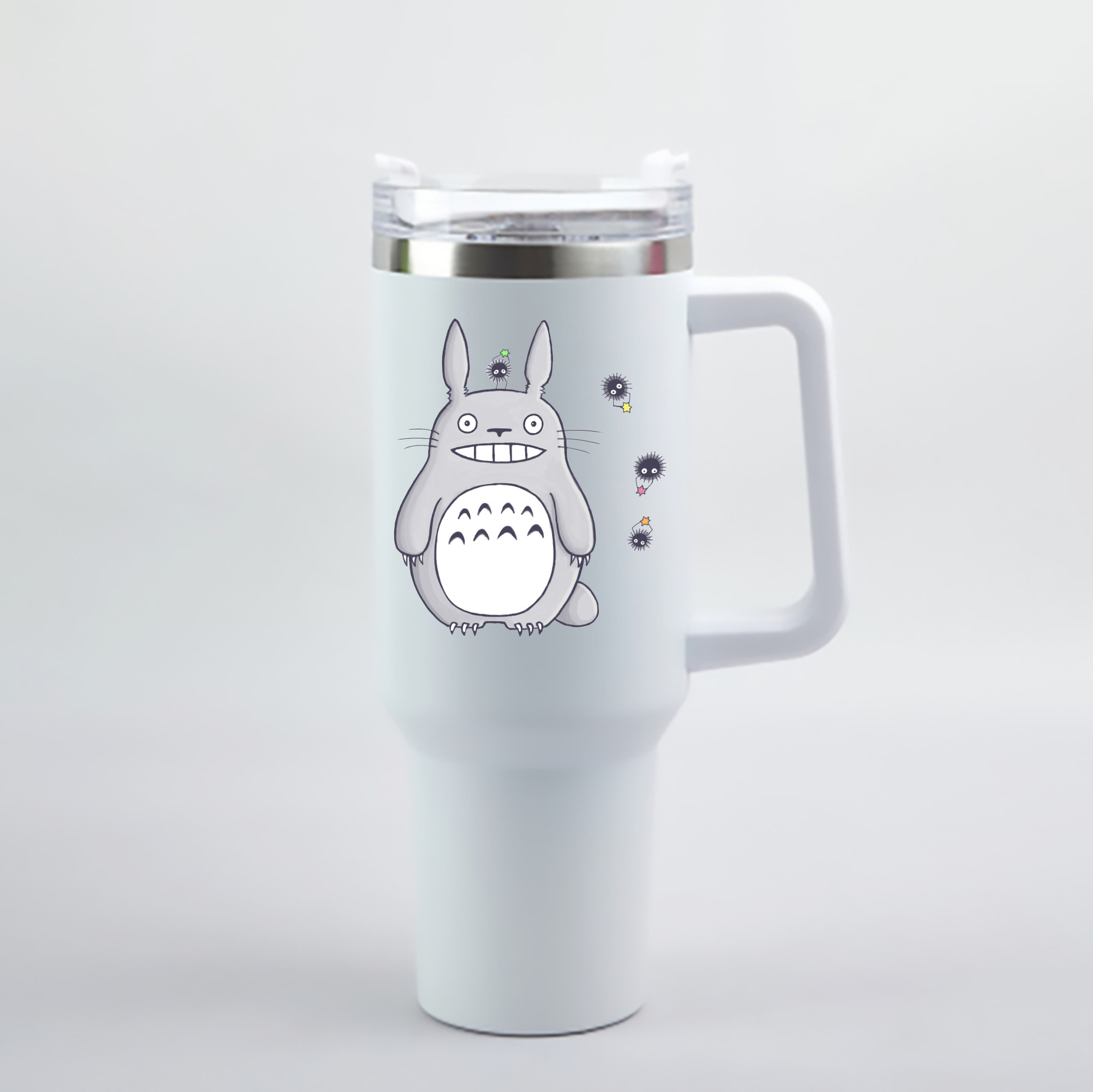（画像用） となりのトトロ 草壁メイ 草壁サツキ My Neighbor Totoro Satsuki Kusakabe Mei Kusakabe 1200mL車用タンブラー - クリスタルステッカー（プラスチックストロー付き）