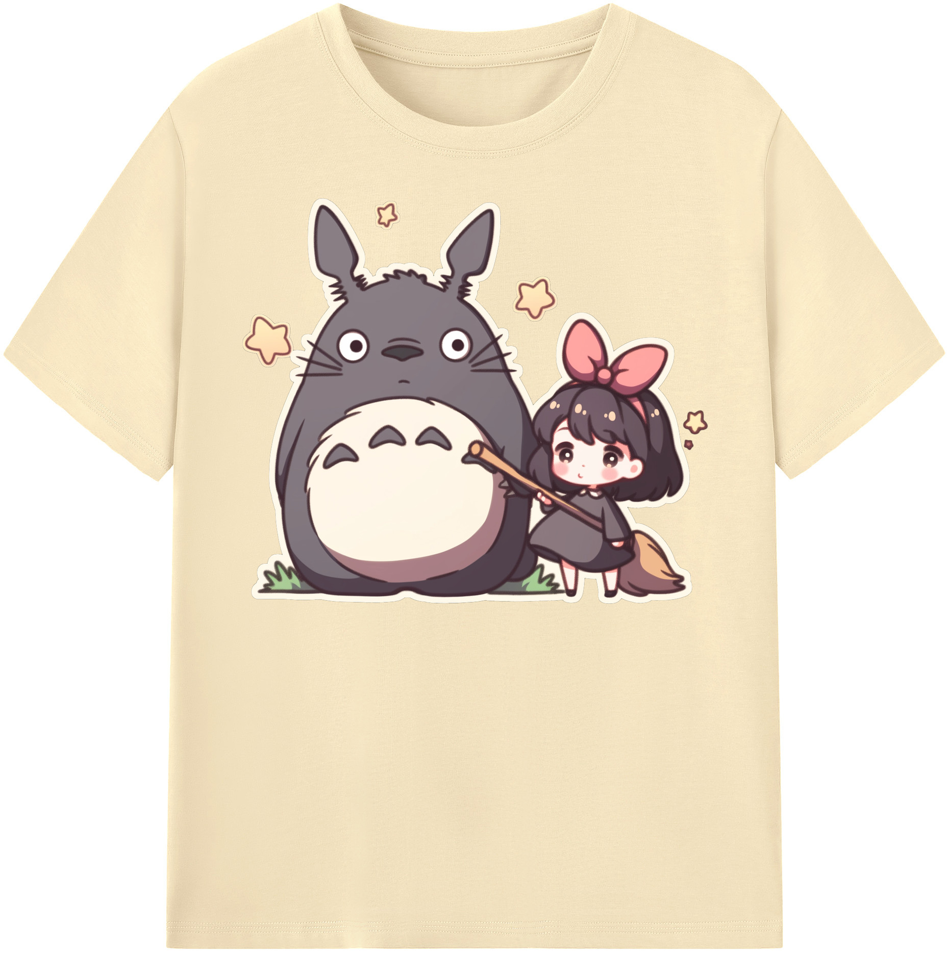 （画像用） となりのトトロ 草壁メイ 草壁サツキ My Neighbor Totoro Satsuki Kusakabe Mei Kusakabe 綿100％半袖Tシャツ（フロントプリント）