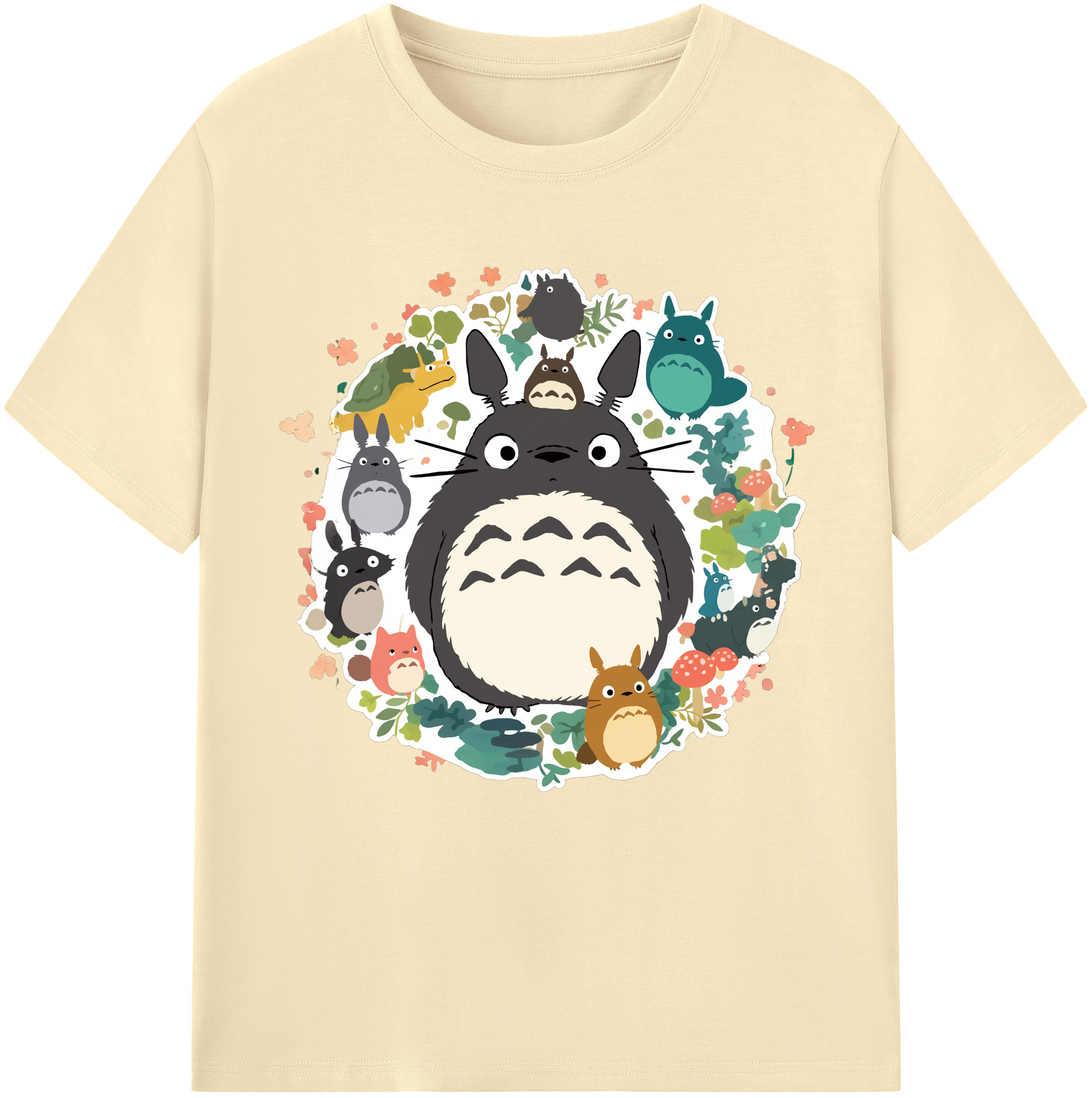 （画像用） となりのトトロ 草壁メイ 草壁サツキ My Neighbor Totoro Satsuki Kusakabe Mei Kusakabe 綿100％半袖Tシャツ（フロントプリント）