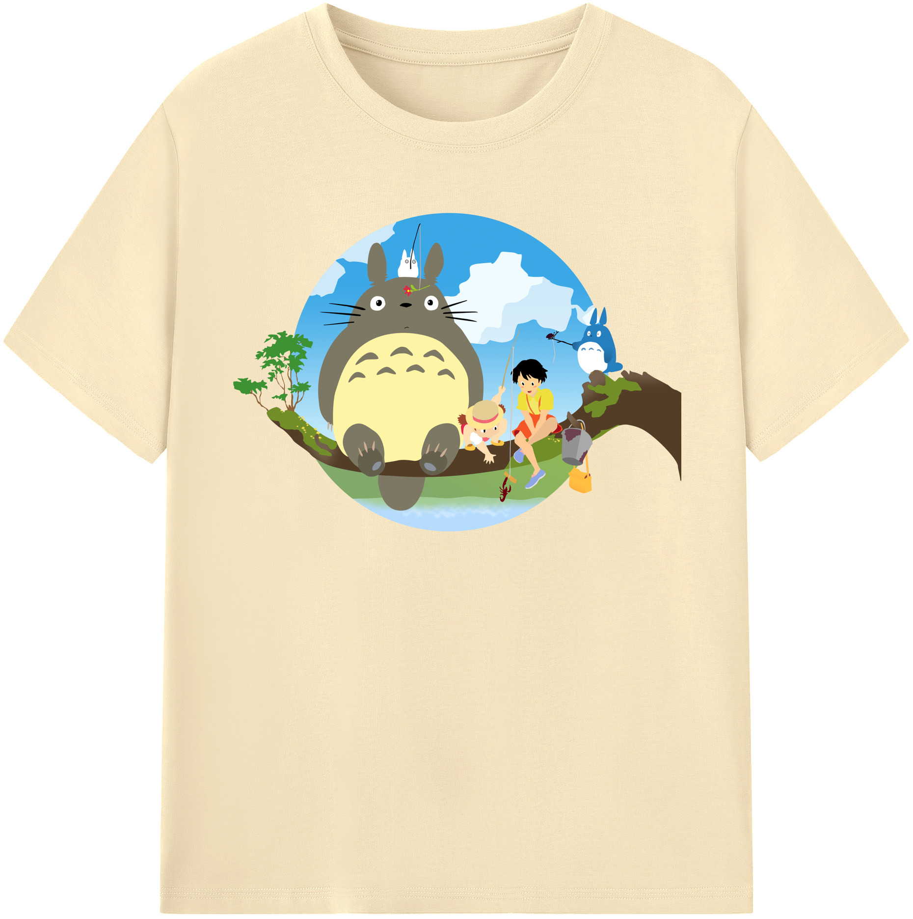 （画像用） となりのトトロ 草壁メイ 草壁サツキ My Neighbor Totoro Satsuki Kusakabe Mei Kusakabe 綿100％半袖Tシャツ（フロントプリント）