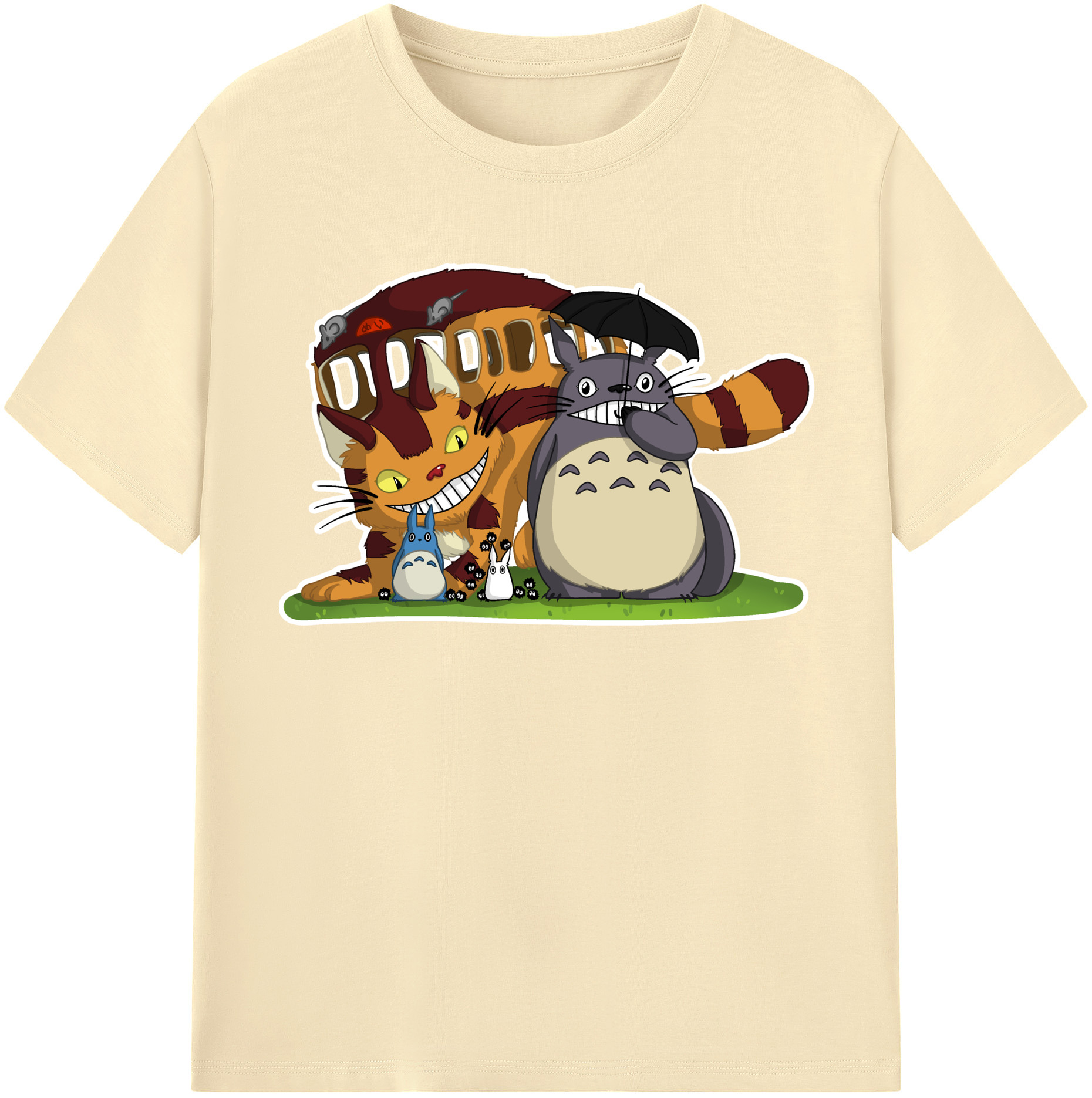 （画像用） となりのトトロ 草壁メイ 草壁サツキ My Neighbor Totoro Satsuki Kusakabe Mei Kusakabe 綿100％半袖Tシャツ（フロントプリント）