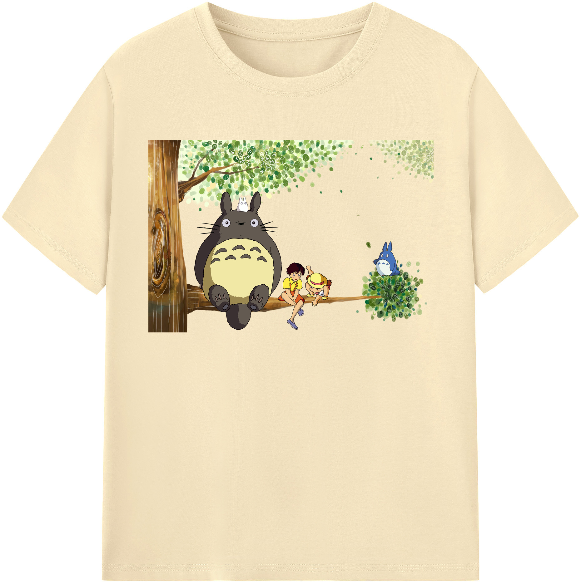 （画像用） となりのトトロ 草壁メイ 草壁サツキ My Neighbor Totoro Satsuki Kusakabe Mei Kusakabe 綿100％半袖Tシャツ（フロントプリント）
