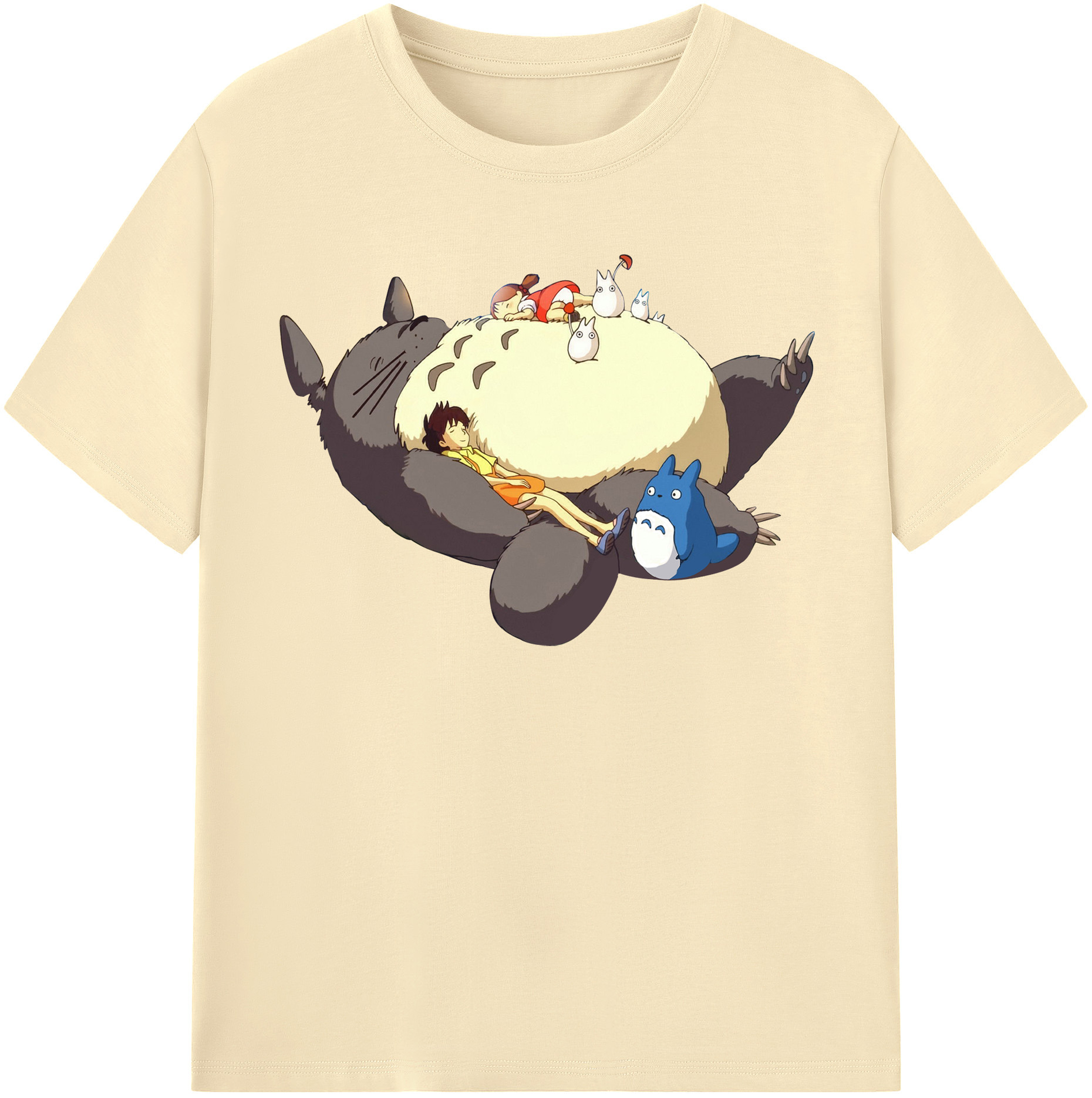 （画像用） となりのトトロ 草壁メイ 草壁サツキ My Neighbor Totoro Satsuki Kusakabe Mei Kusakabe 綿100％半袖Tシャツ（フロントプリント）