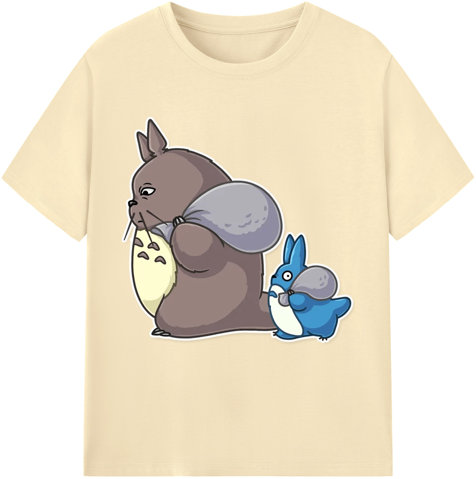 （画像用） となりのトトロ 草壁メイ 草壁サツキ My Neighbor Totoro Satsuki Kusakabe Mei Kusakabe 綿100％半袖Tシャツ（フロントプリント）