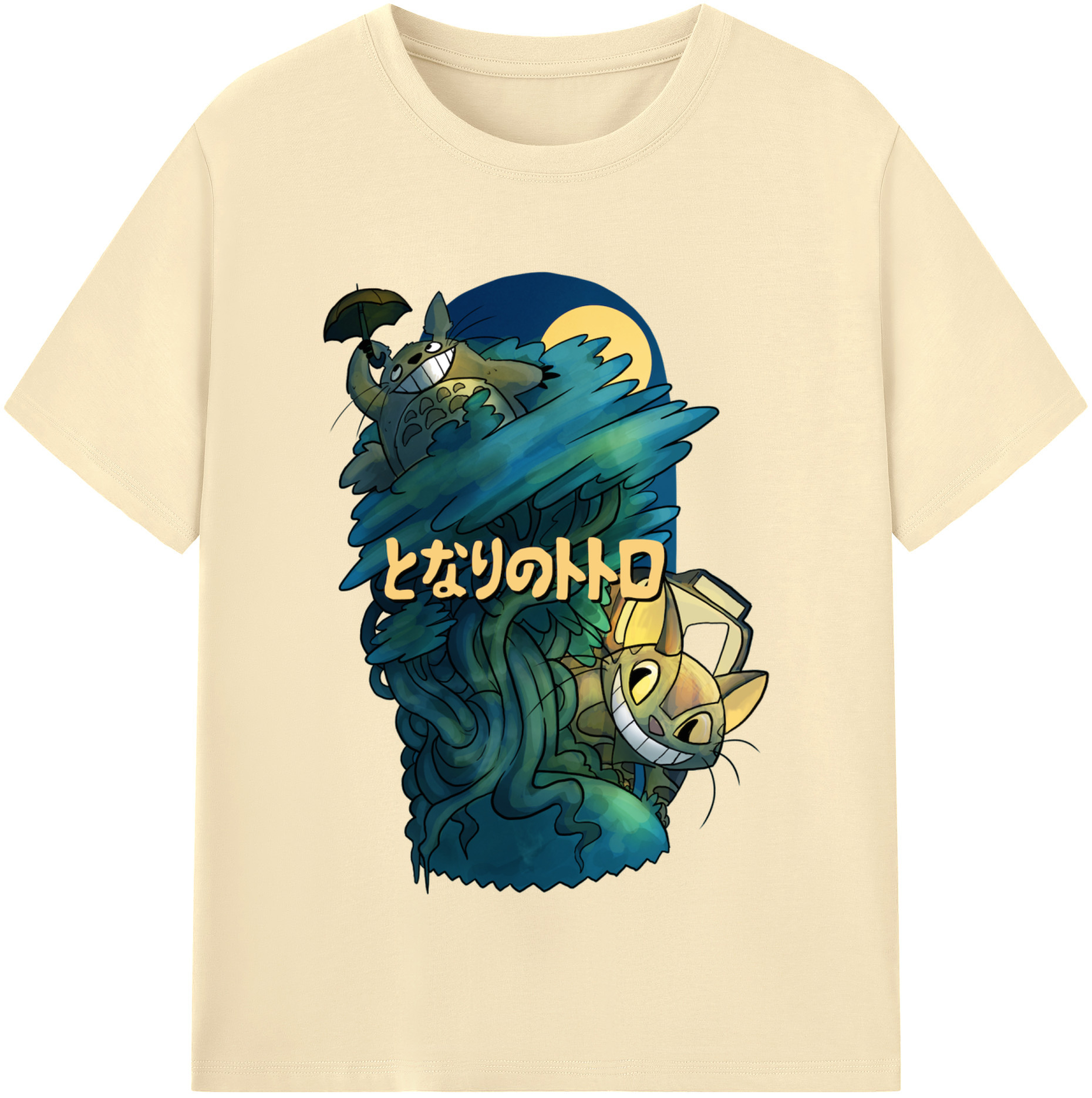 （画像用） となりのトトロ 草壁メイ 草壁サツキ My Neighbor Totoro Satsuki Kusakabe Mei Kusakabe 綿100％半袖Tシャツ（フロントプリント）