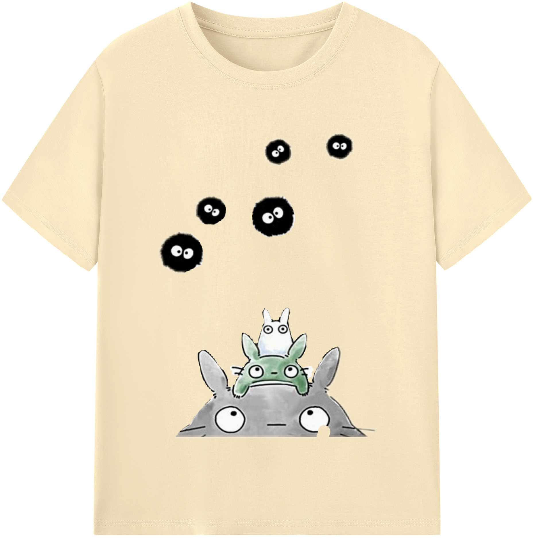 （画像用） となりのトトロ 草壁メイ 草壁サツキ My Neighbor Totoro Satsuki Kusakabe Mei Kusakabe 綿100％半袖Tシャツ（フロントプリント）