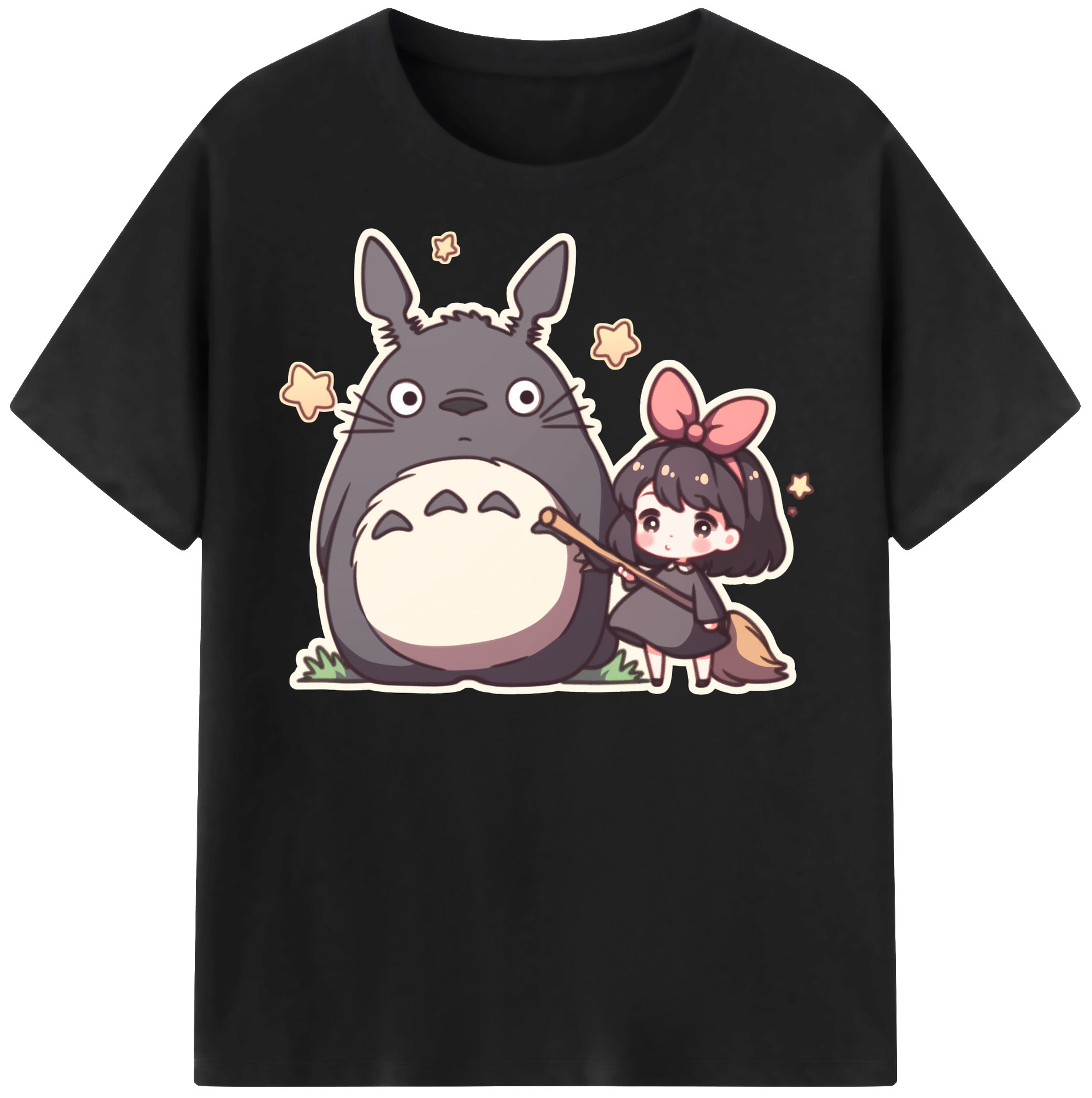 （画像用） となりのトトロ 草壁メイ 草壁サツキ My Neighbor Totoro Satsuki Kusakabe Mei Kusakabe 綿100％半袖Tシャツ（フロントプリント）
