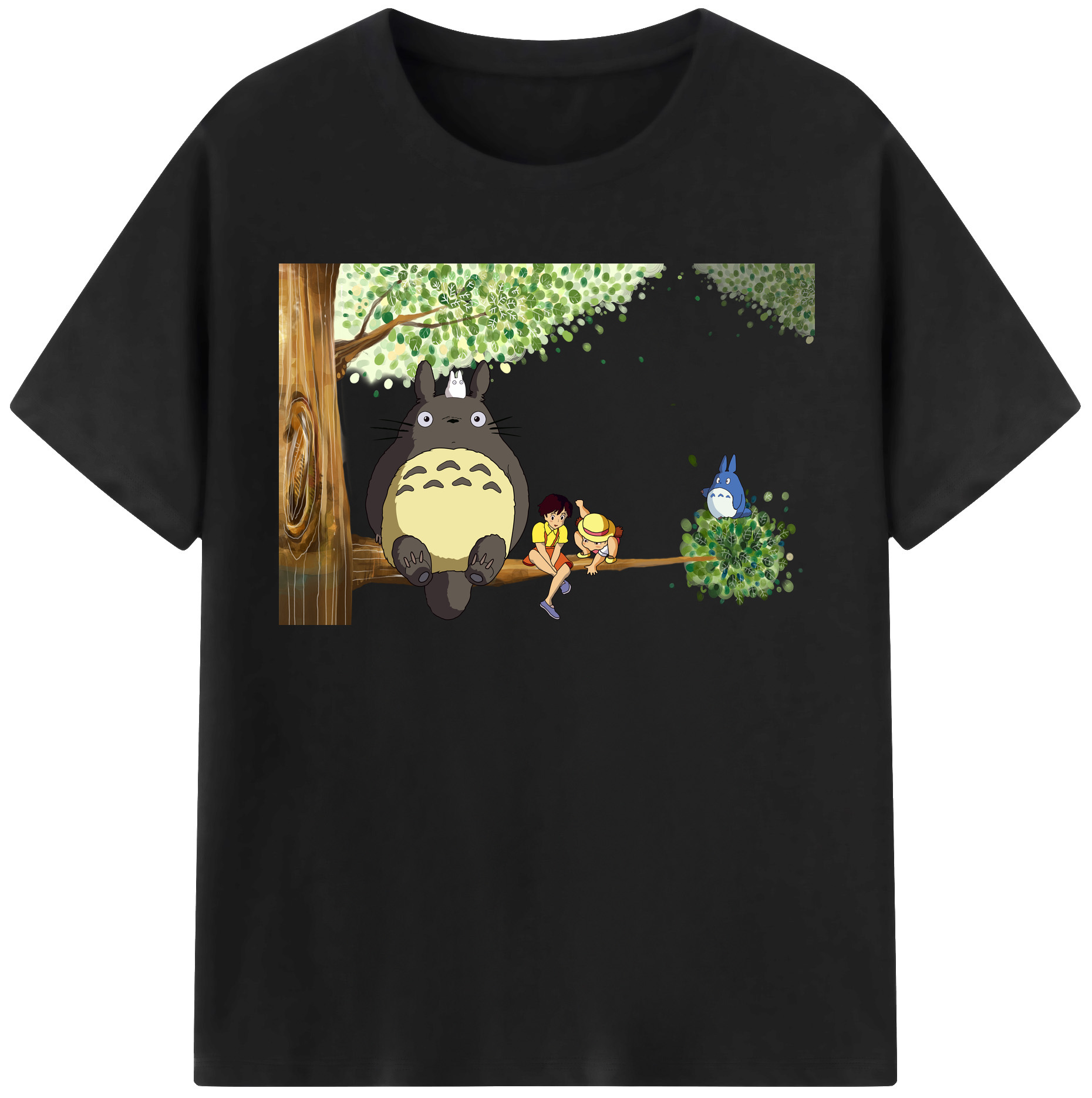 （画像用） となりのトトロ 草壁メイ 草壁サツキ My Neighbor Totoro Satsuki Kusakabe Mei Kusakabe 綿100％半袖Tシャツ（フロントプリント）