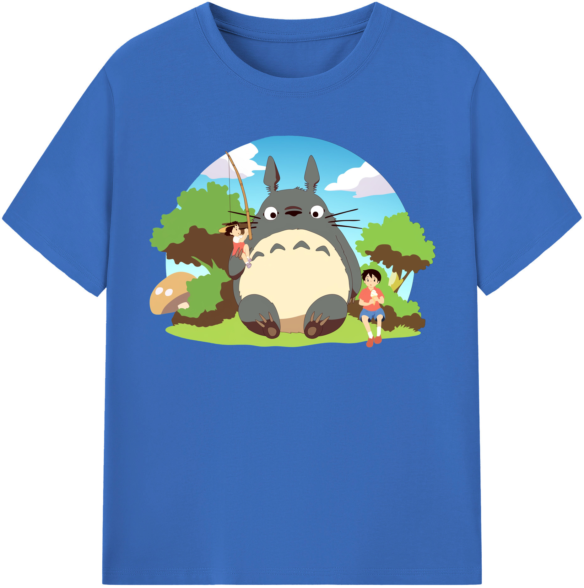 （画像用） となりのトトロ 草壁メイ 草壁サツキ My Neighbor Totoro Satsuki Kusakabe Mei Kusakabe 綿100％半袖Tシャツ（フロントプリント）