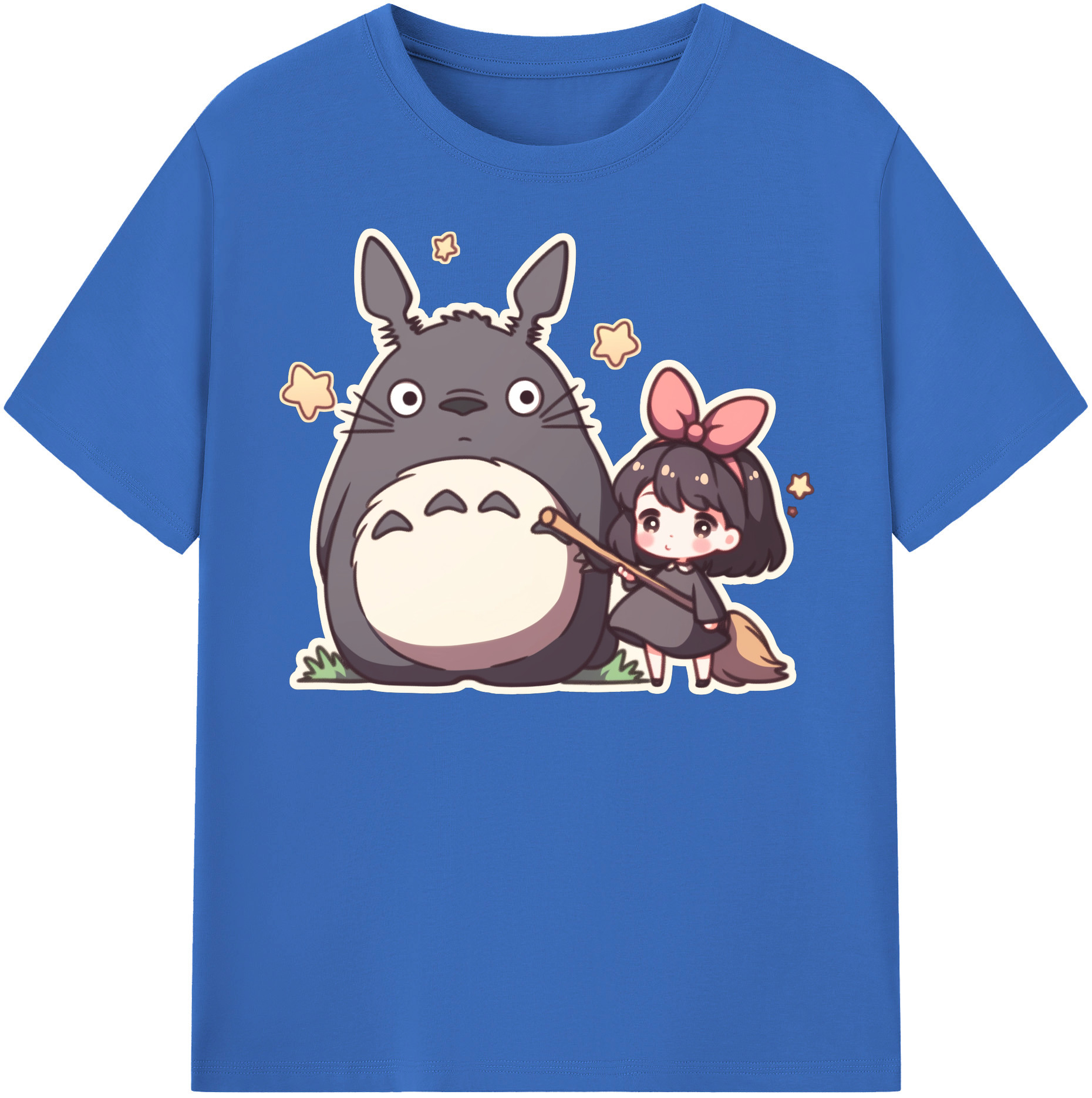 （画像用） となりのトトロ 草壁メイ 草壁サツキ My Neighbor Totoro Satsuki Kusakabe Mei Kusakabe 綿100％半袖Tシャツ（フロントプリント）
