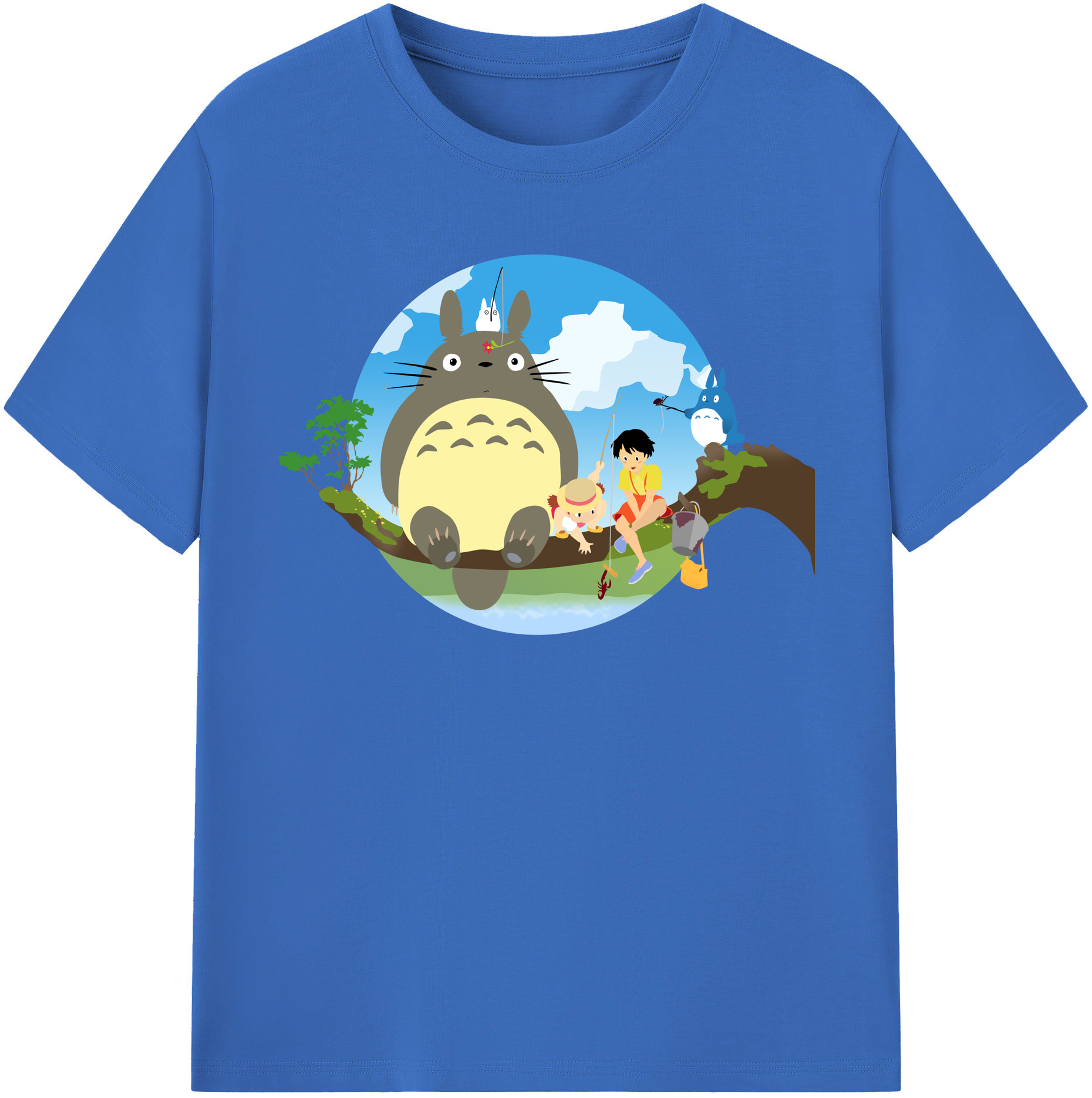 （画像用） となりのトトロ 草壁メイ 草壁サツキ My Neighbor Totoro Satsuki Kusakabe Mei Kusakabe 綿100％半袖Tシャツ（フロントプリント）