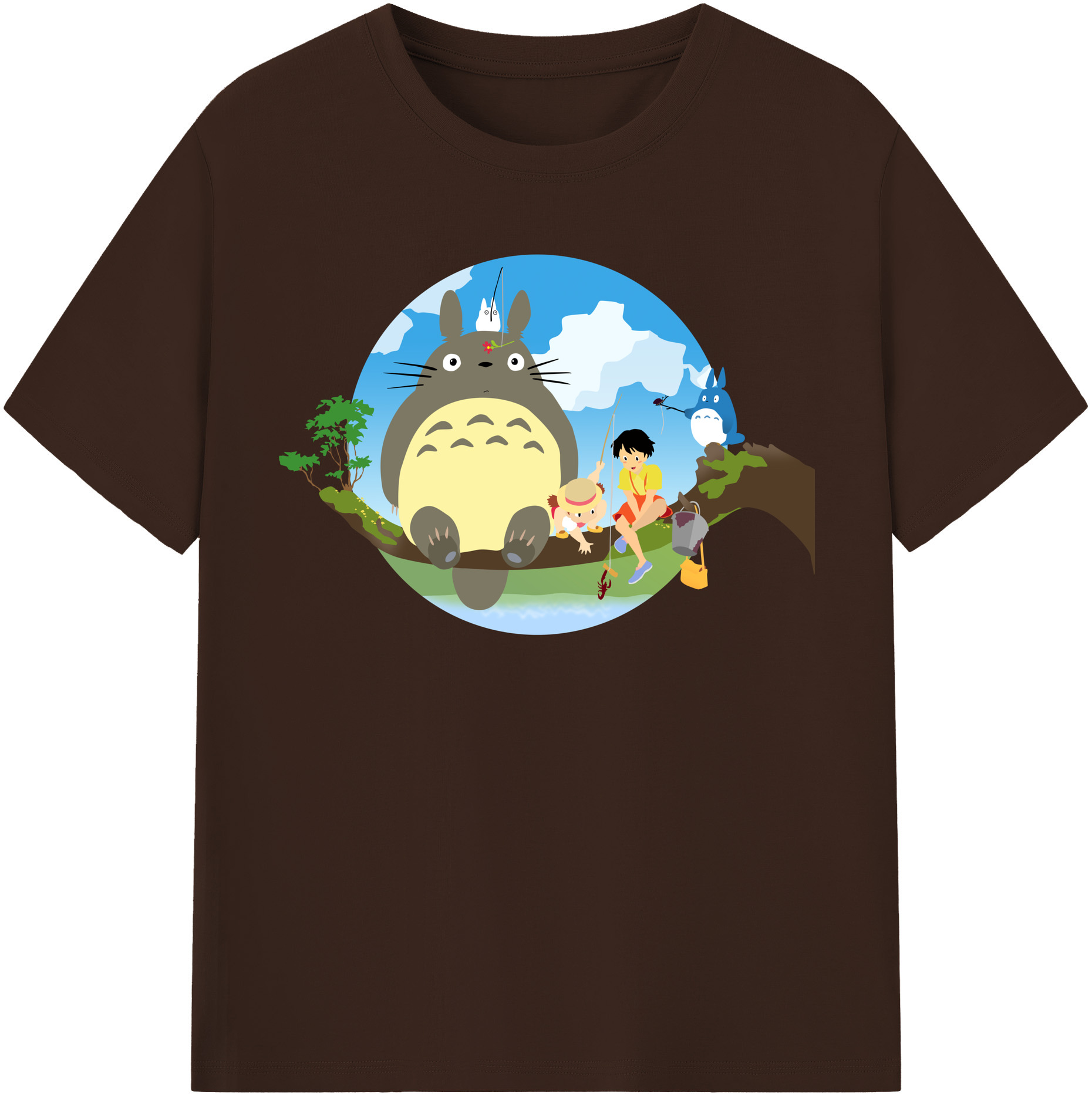 （画像用） となりのトトロ 草壁メイ 草壁サツキ My Neighbor Totoro Satsuki Kusakabe Mei Kusakabe 綿100％半袖Tシャツ（フロントプリント）