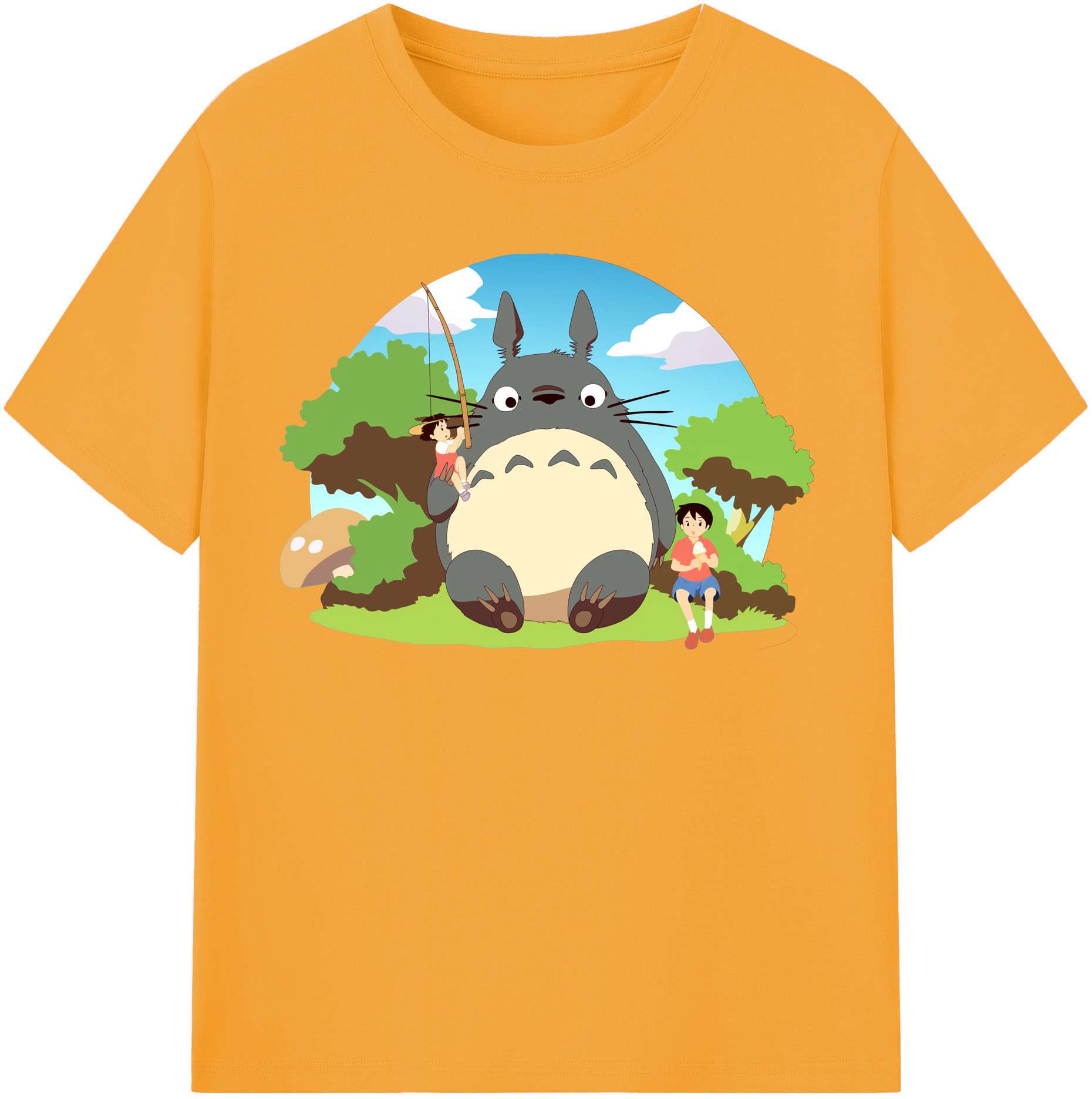 （画像用） となりのトトロ 草壁メイ 草壁サツキ My Neighbor Totoro Satsuki Kusakabe Mei Kusakabe 綿100％半袖Tシャツ（フロントプリント）