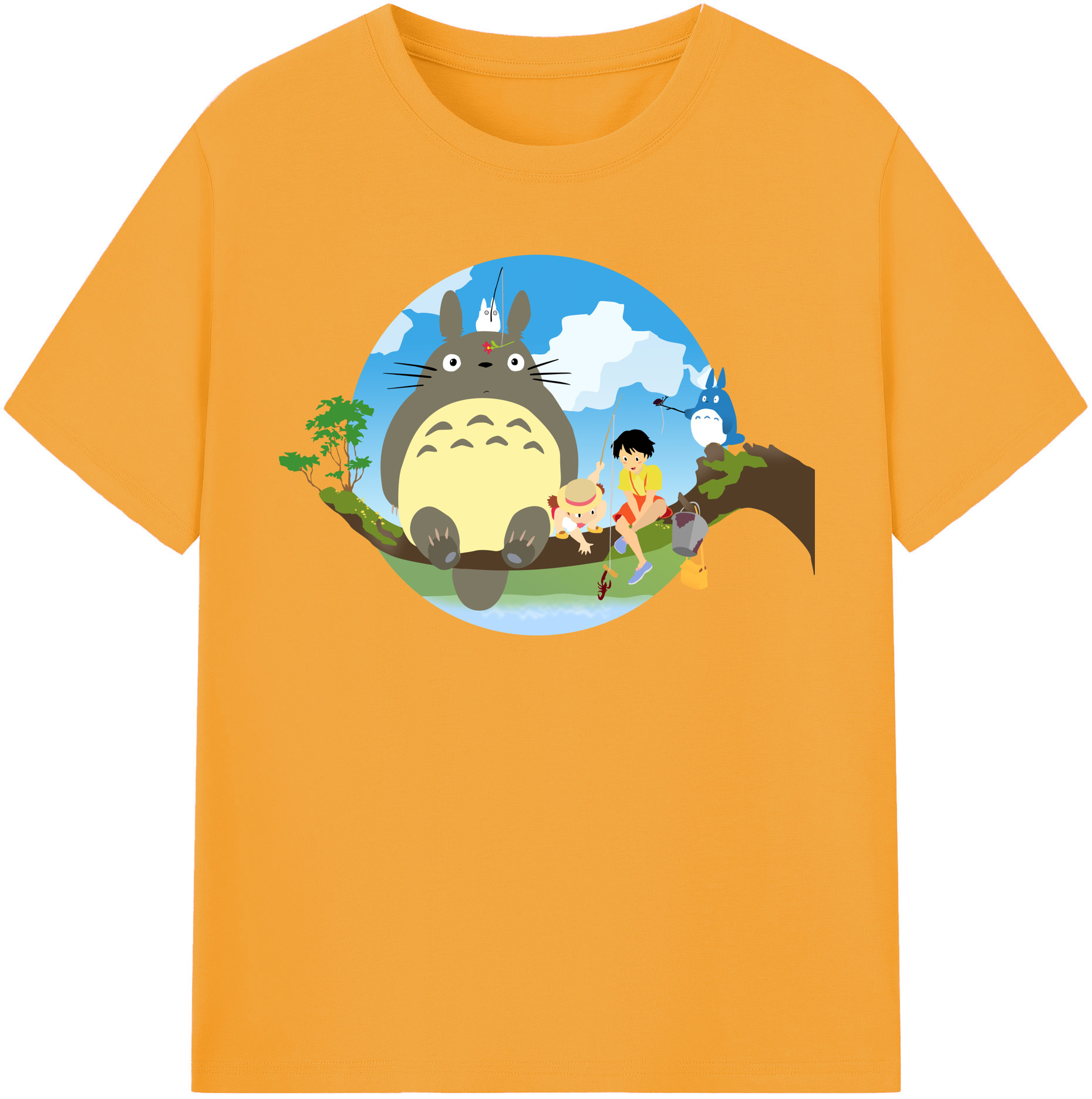 （画像用） となりのトトロ 草壁メイ 草壁サツキ My Neighbor Totoro Satsuki Kusakabe Mei Kusakabe 綿100％半袖Tシャツ（フロントプリント）