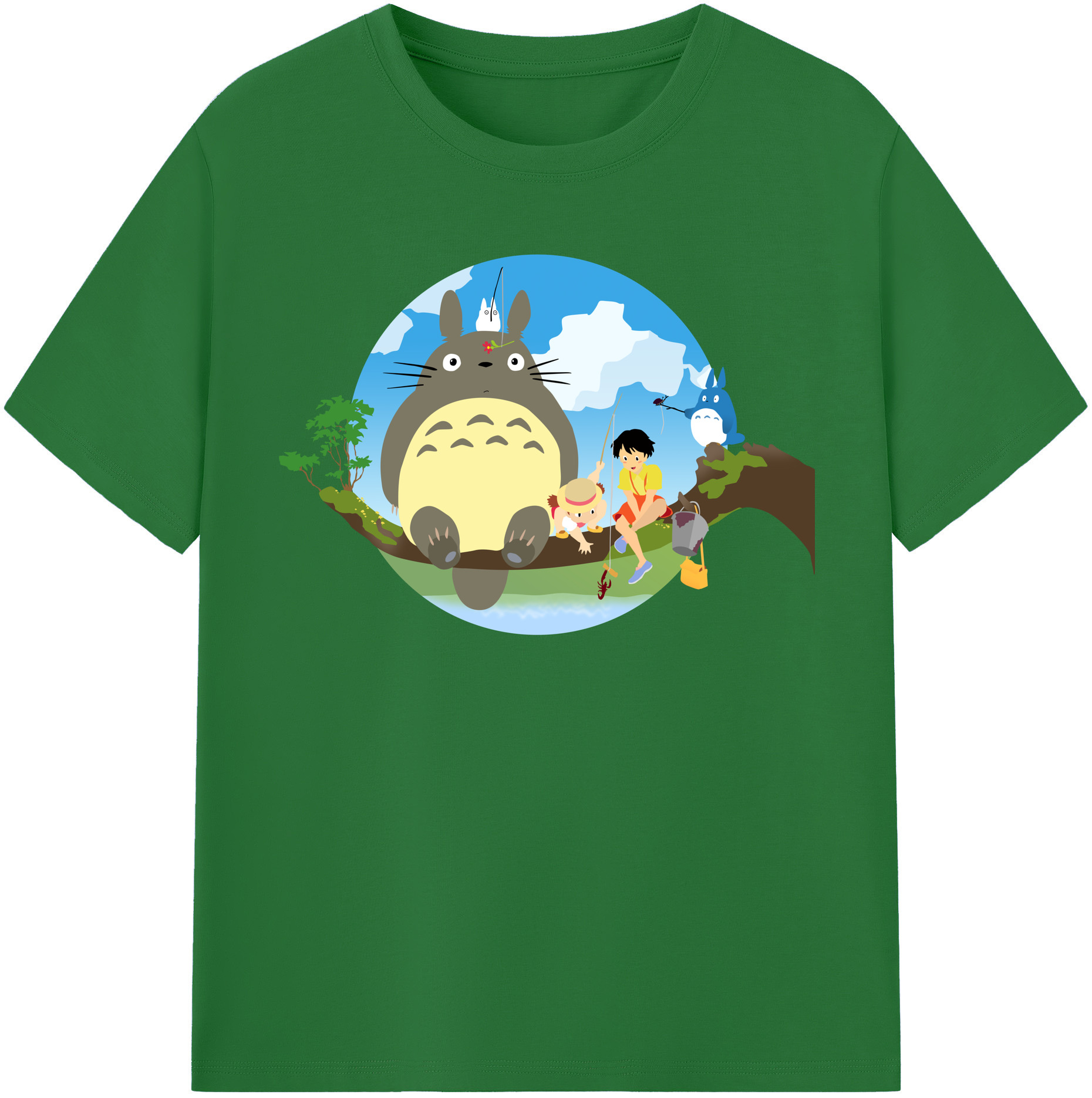 （画像用） となりのトトロ 草壁メイ 草壁サツキ My Neighbor Totoro Satsuki Kusakabe Mei Kusakabe 綿100％半袖Tシャツ（フロントプリント）