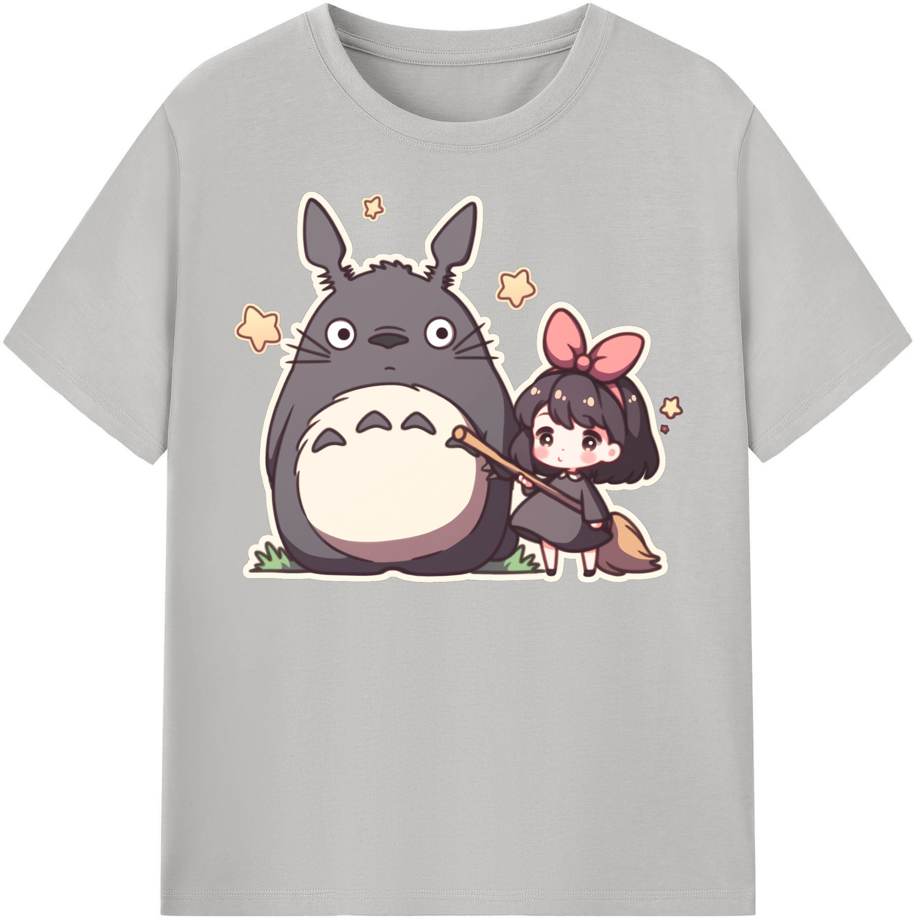 （画像用） となりのトトロ 草壁メイ 草壁サツキ My Neighbor Totoro Satsuki Kusakabe Mei Kusakabe 綿100％半袖Tシャツ（フロントプリント）