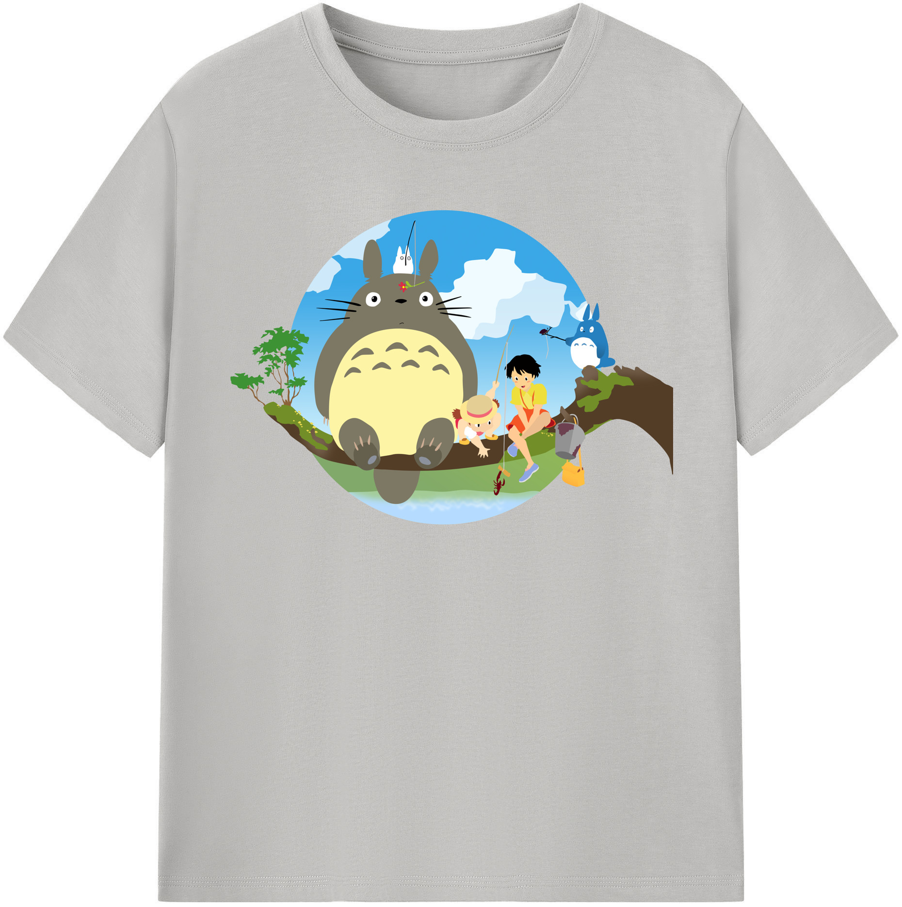 （画像用） となりのトトロ 草壁メイ 草壁サツキ My Neighbor Totoro Satsuki Kusakabe Mei Kusakabe 綿100％半袖Tシャツ（フロントプリント）