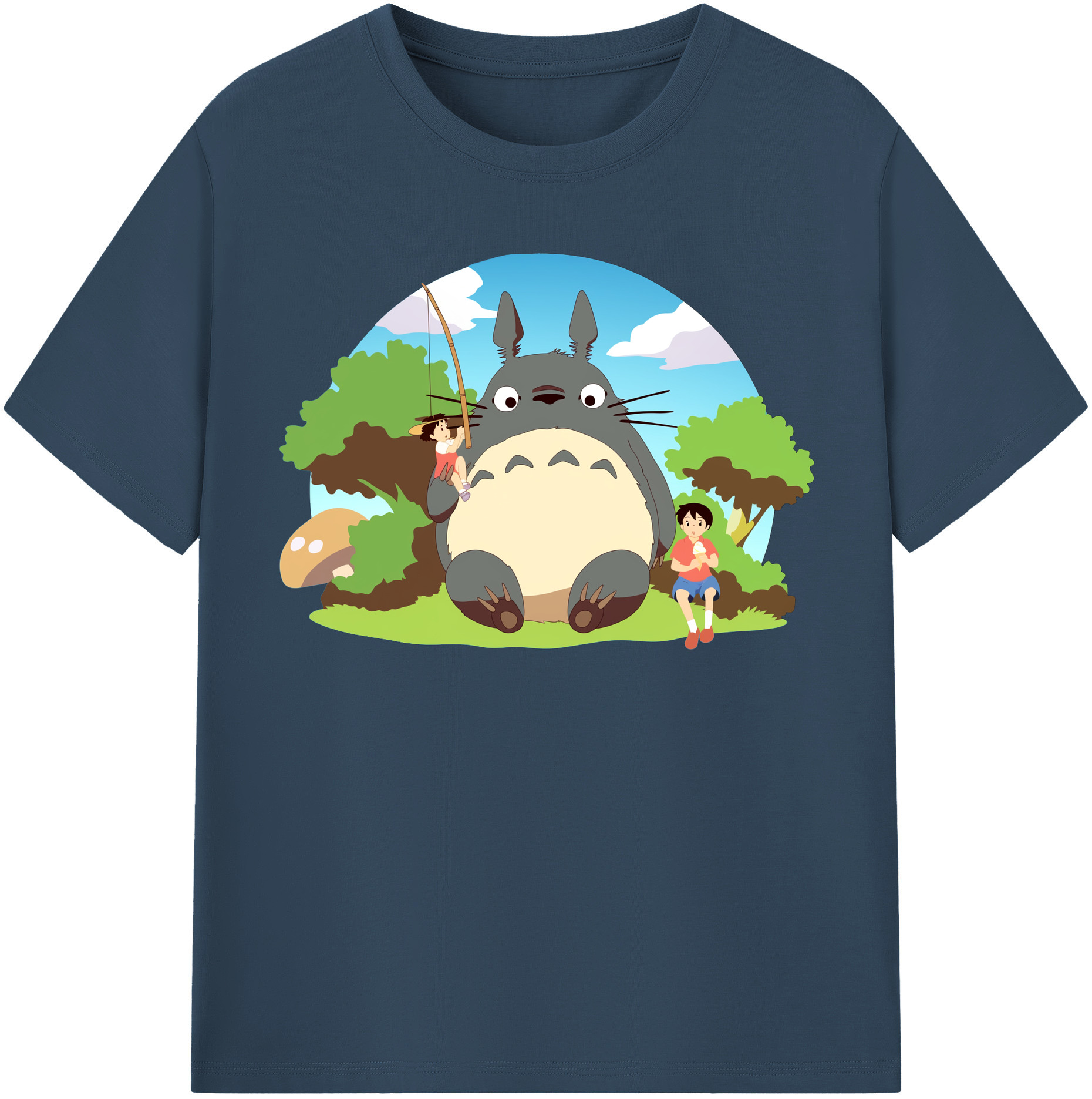 （画像用） となりのトトロ 草壁メイ 草壁サツキ My Neighbor Totoro Satsuki Kusakabe Mei Kusakabe 綿100％半袖Tシャツ（フロントプリント）